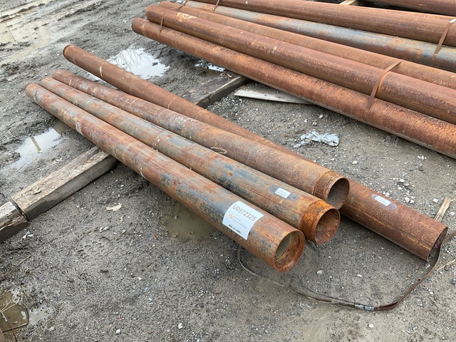 Quantity of (4) 10 ft Length, 5 in - 5 1/2 in Diameter Drill Casing