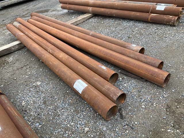 Quantity of (6) Range 1 10 ft Length, 5 in - 5 1/2 in Diameter Drill Casing