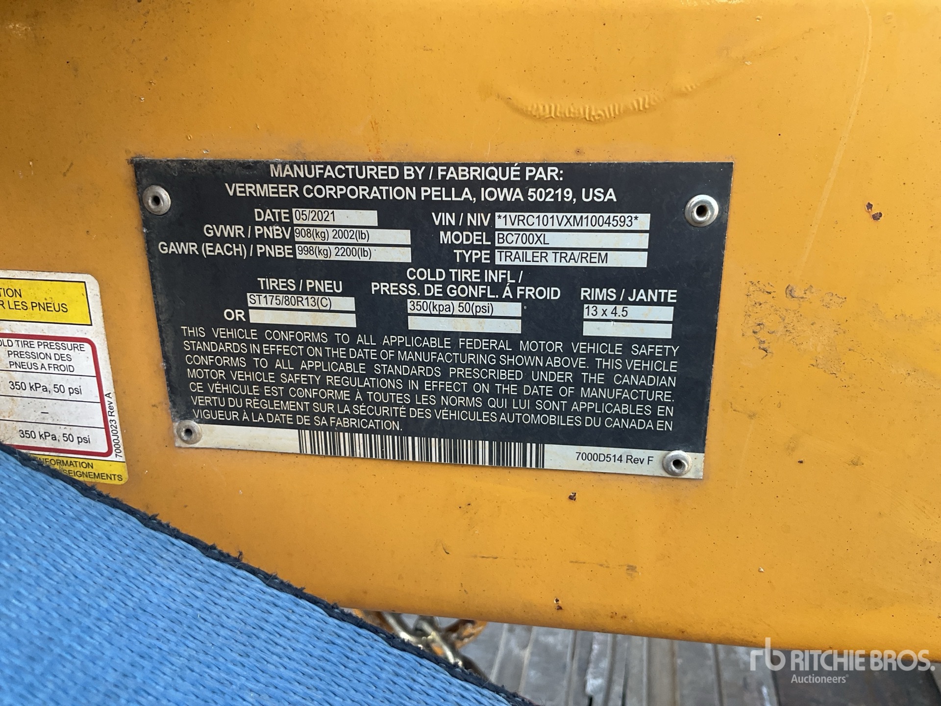 Photo of a 2021 Vermeer BC700XL
