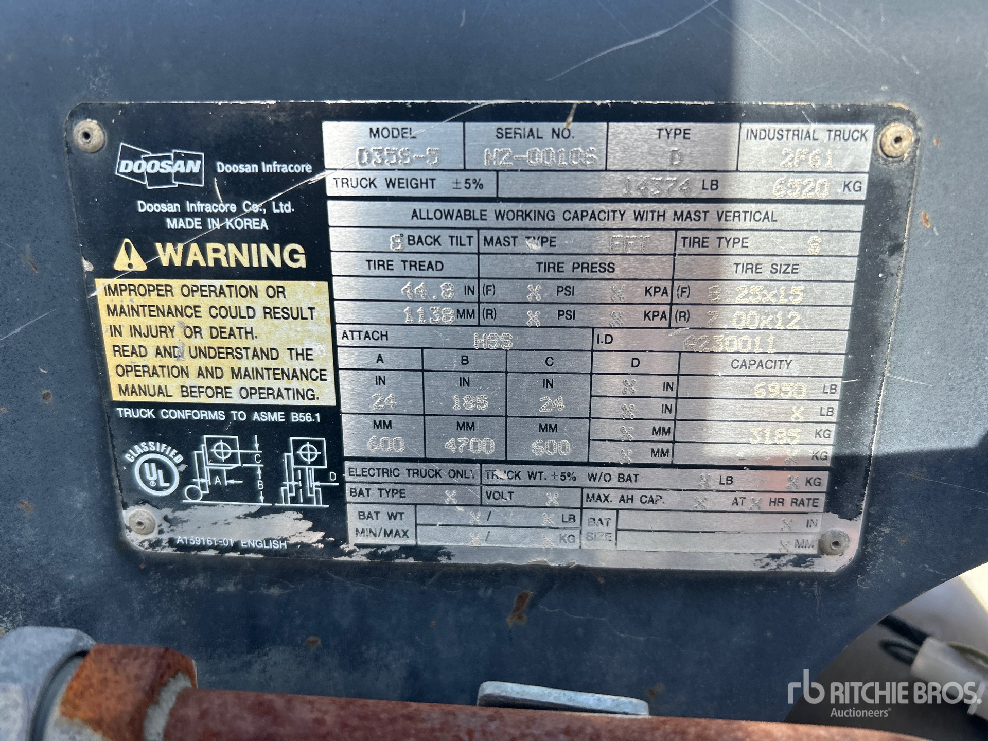 General Appearance with Serial Number / VIN