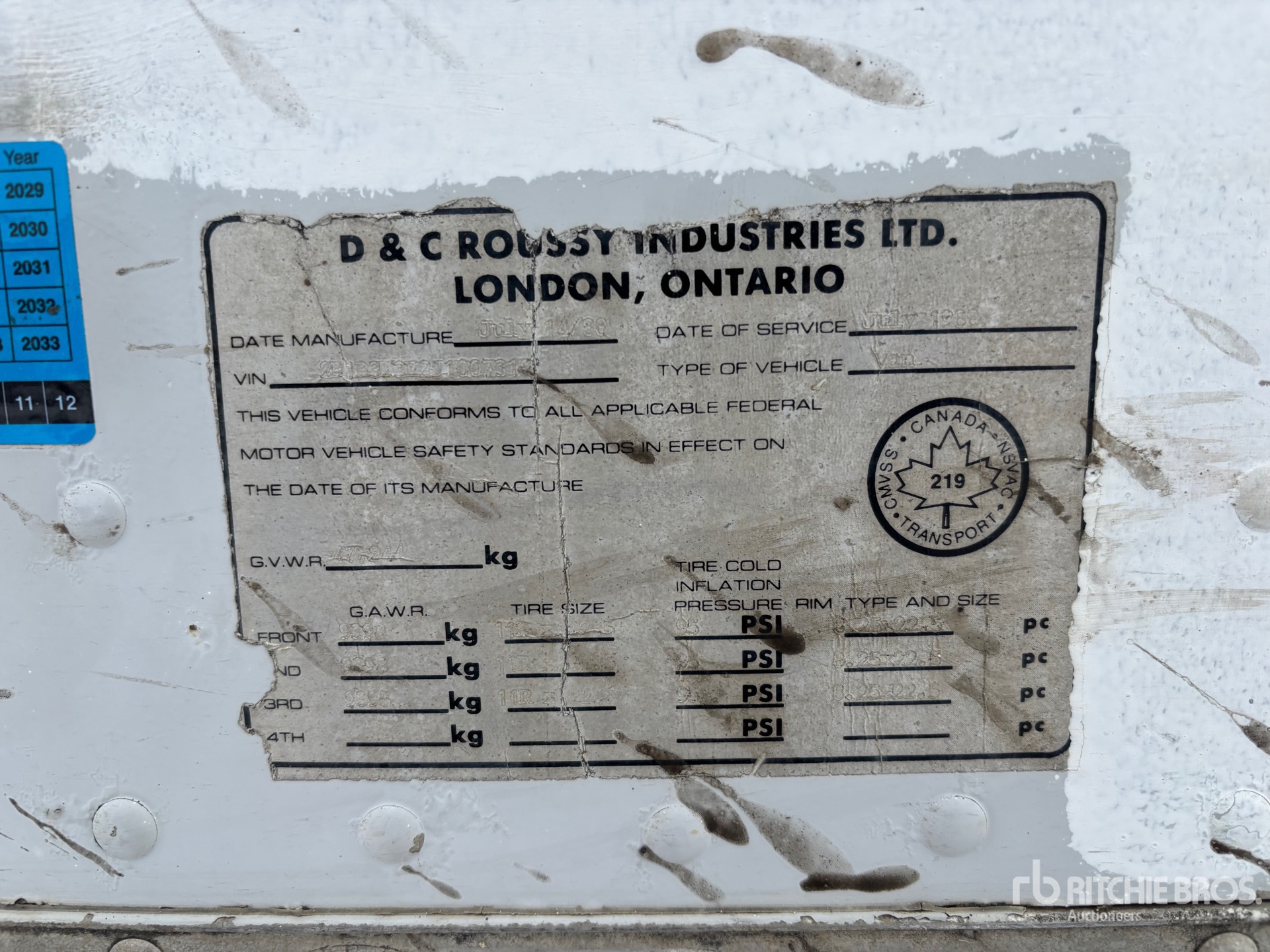 General Appearance with Serial Number / VIN