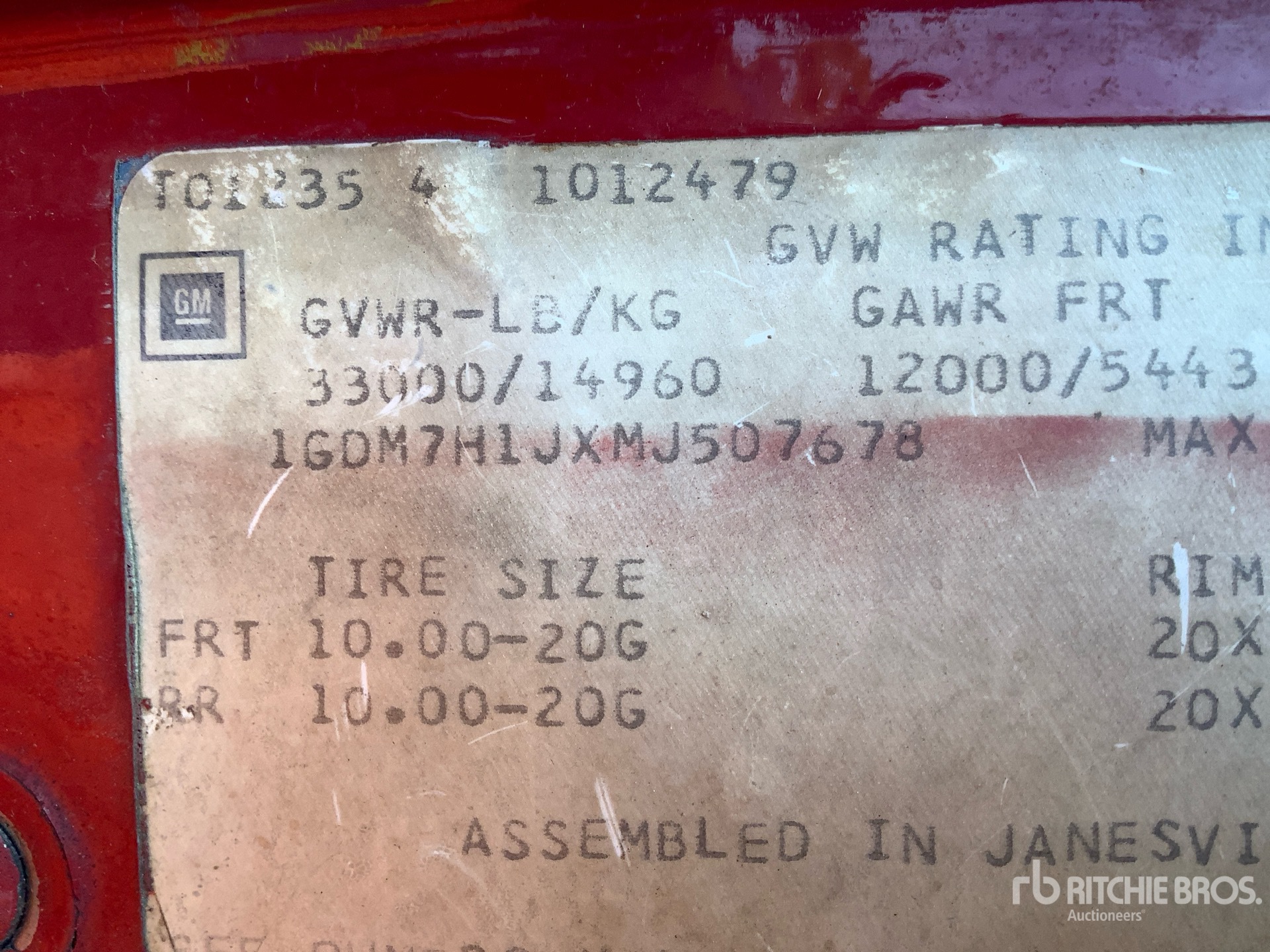 General Appearance with N.º de serie/VIN