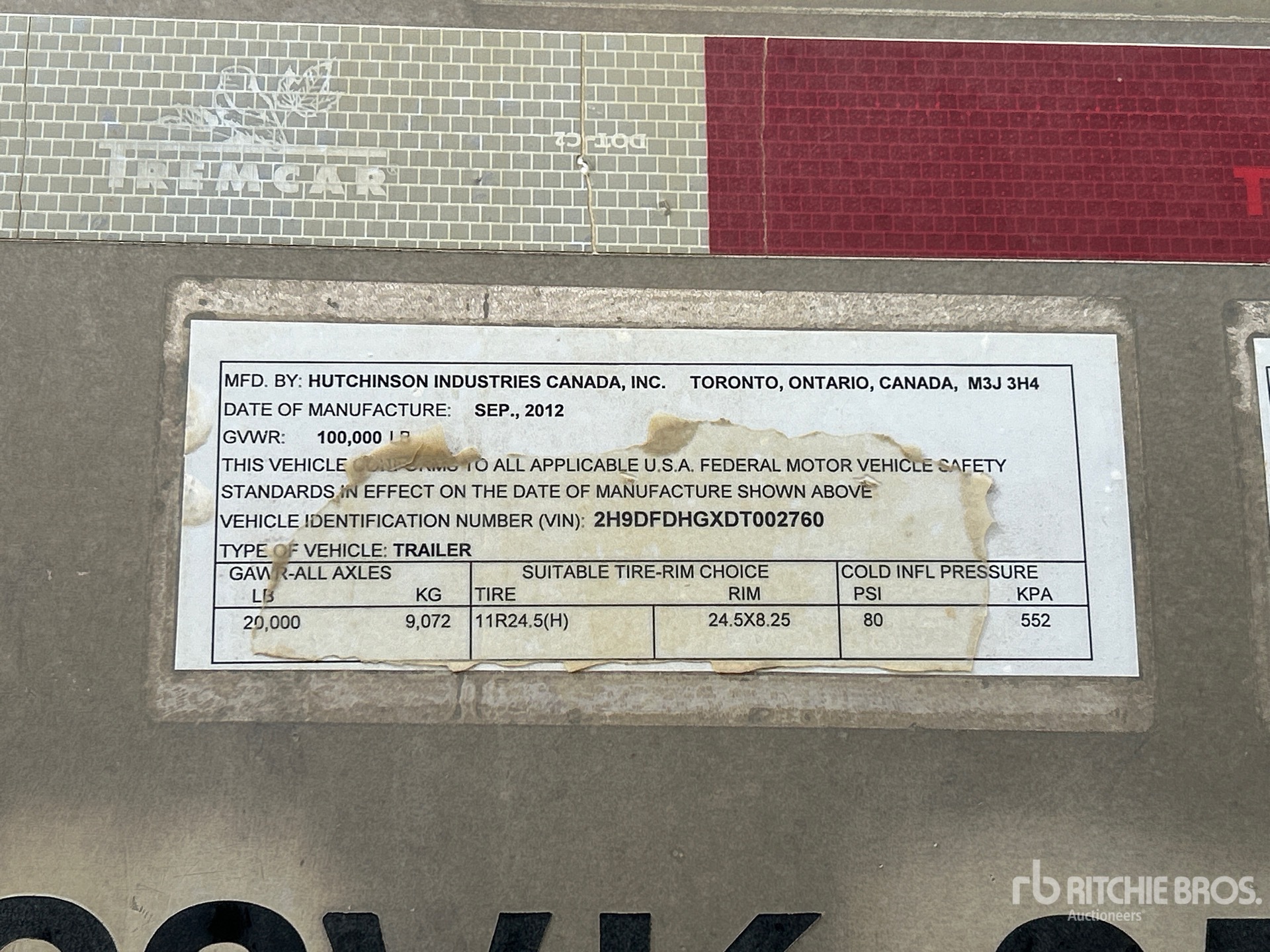 General Appearance with Serial Number / VIN