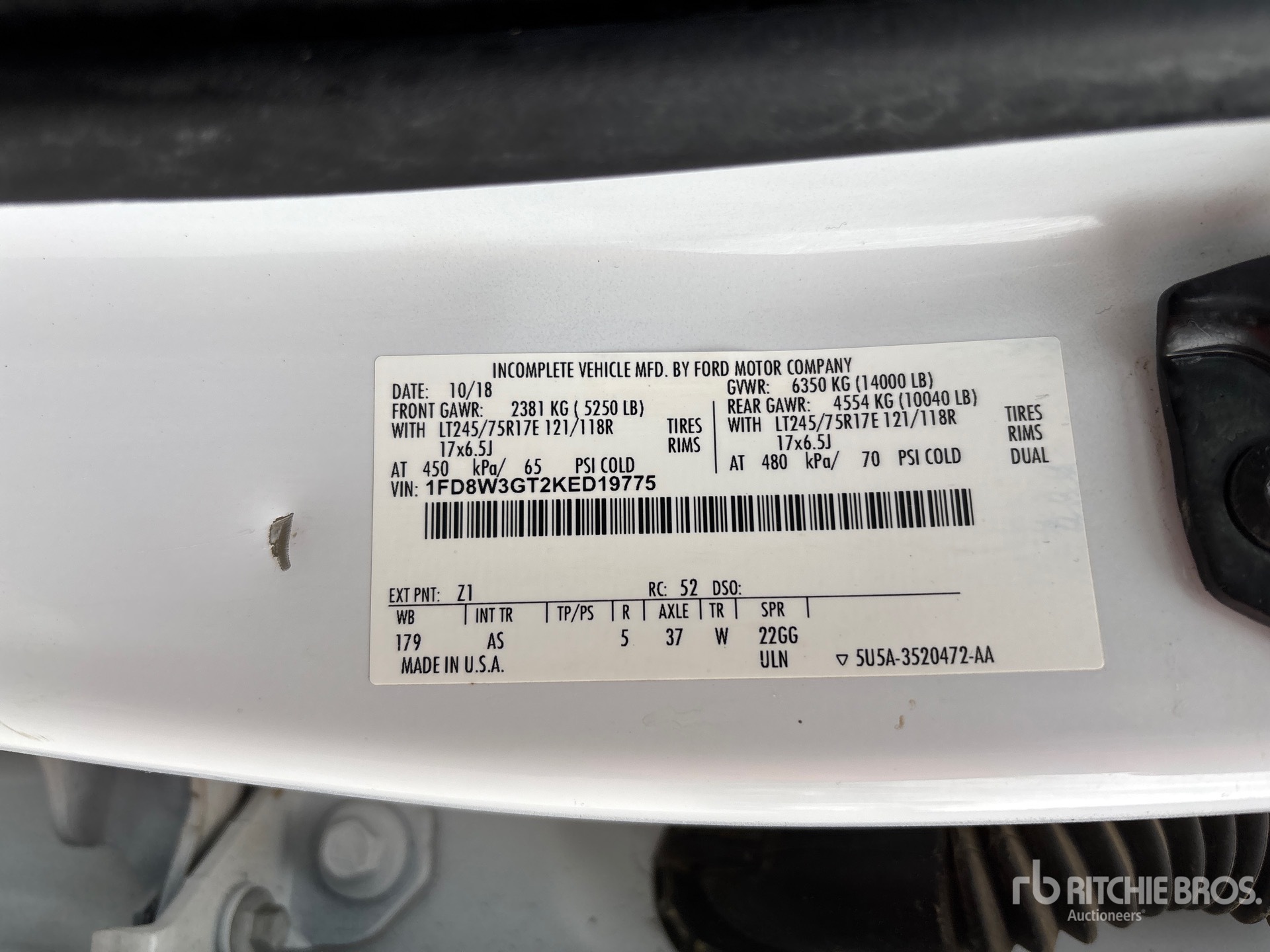 General Appearance with Serial Number / VIN