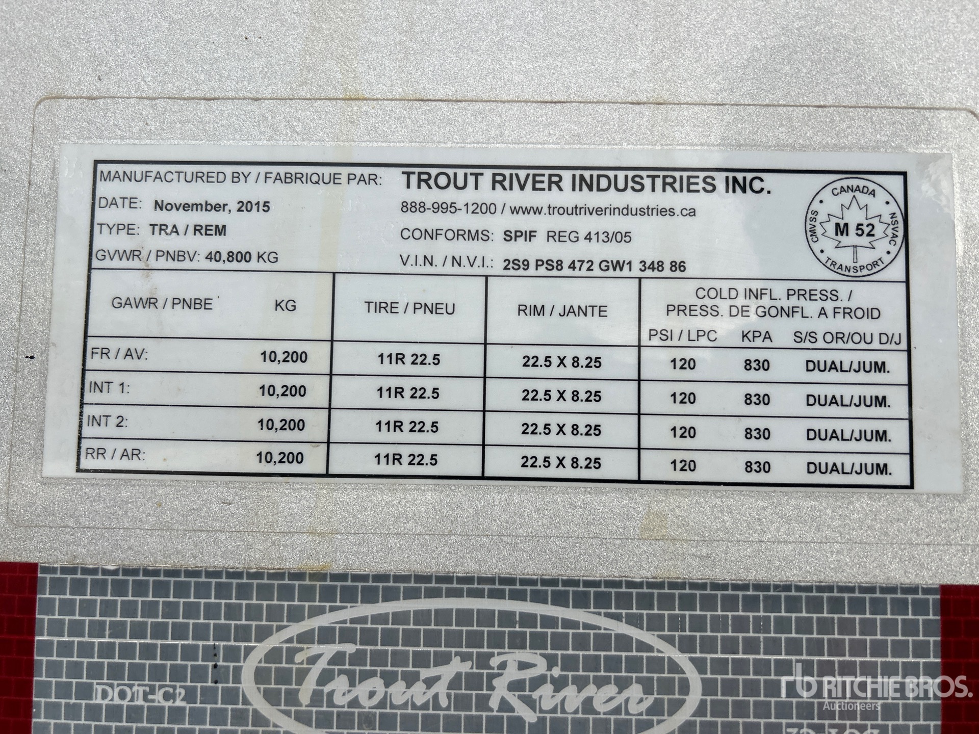 General Appearance with Serial Number / VIN