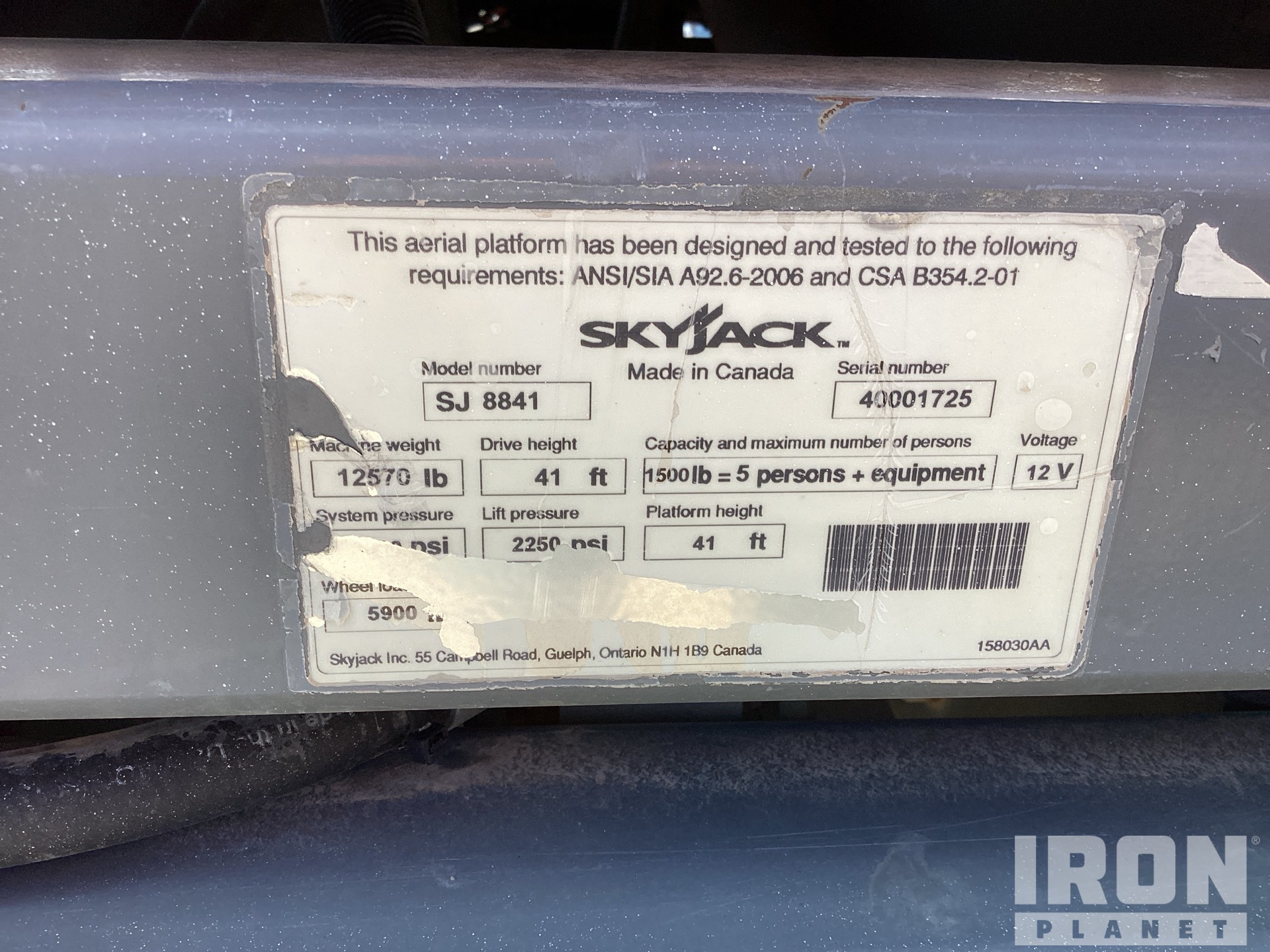 General Appearance - Scissor Lift* with Numéro de série/Numéro d'identification du véhicule automobile