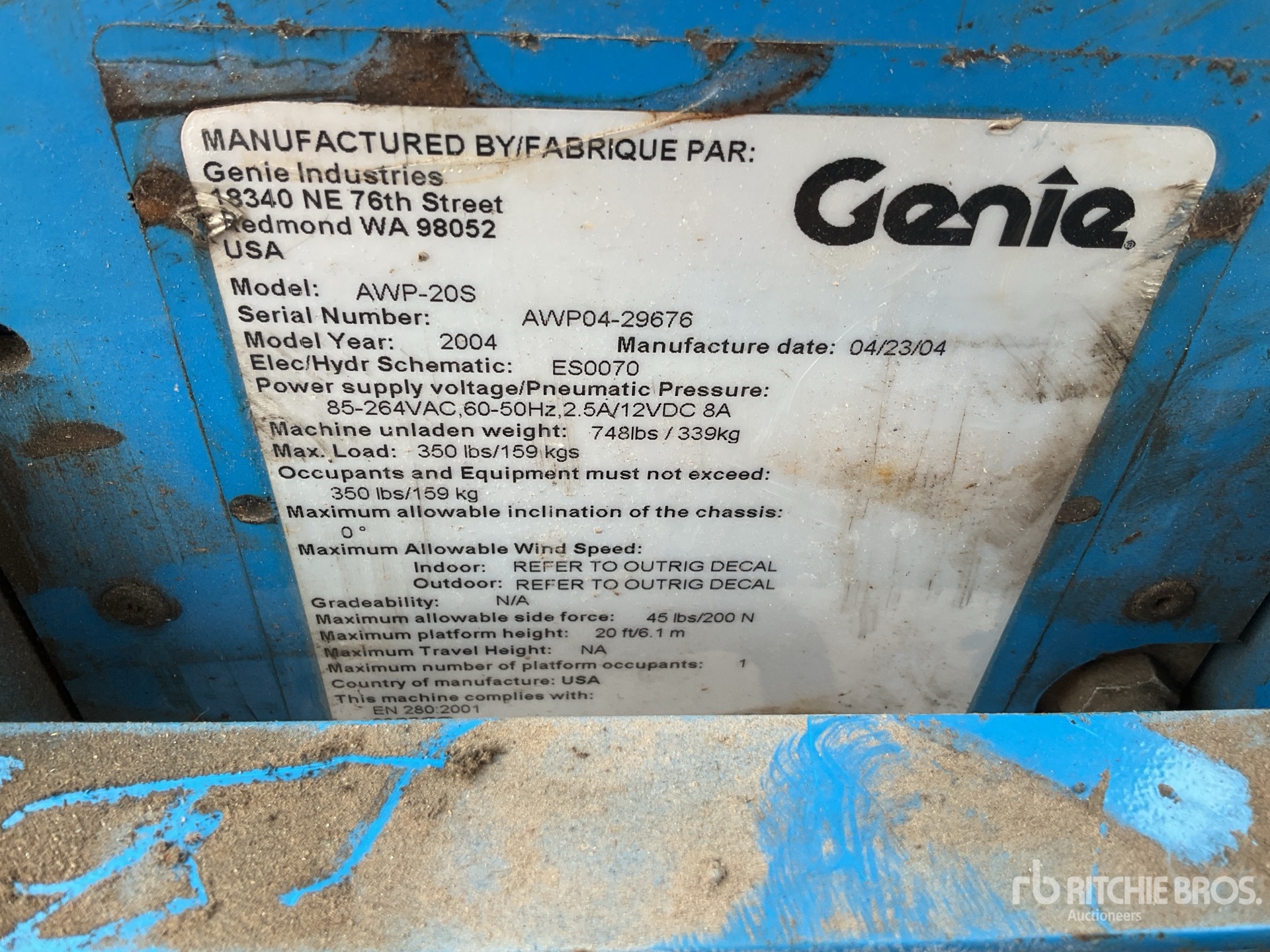 General Appearance with Numero seriale/numero d’identificazione del veicolo (VIN)