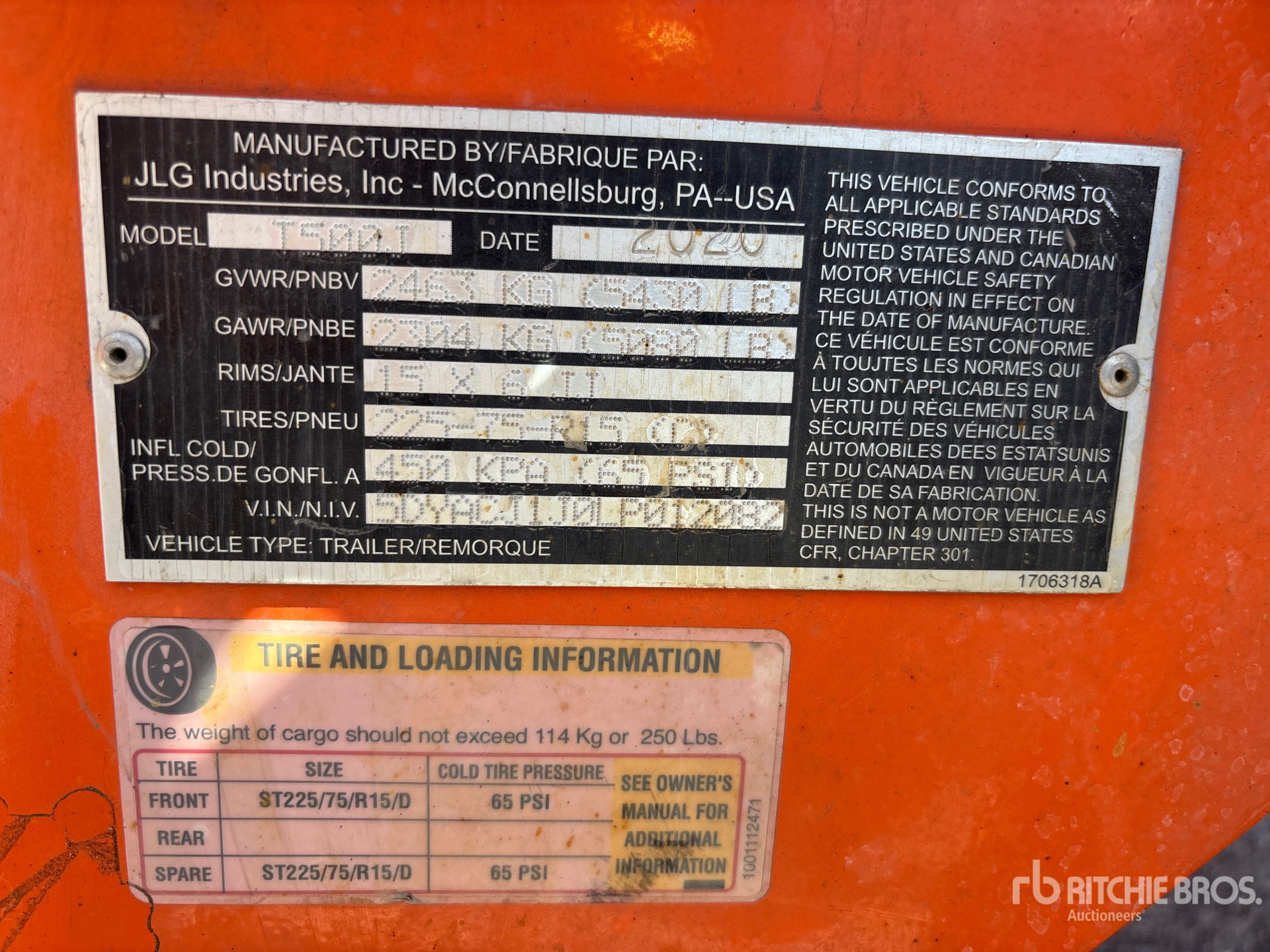 General Appearance with Unit Serial Number