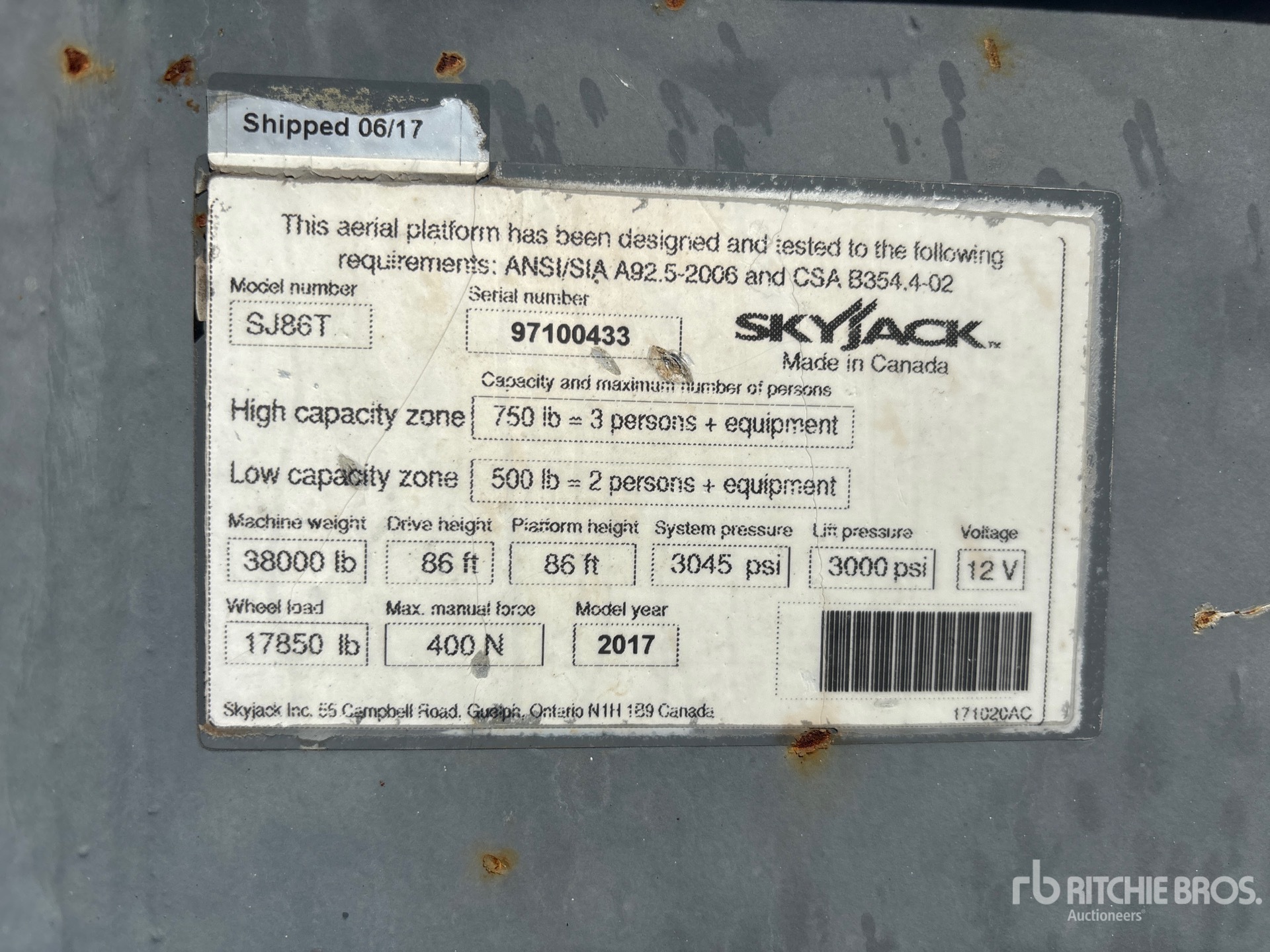 General Appearance with Serial Number / VIN