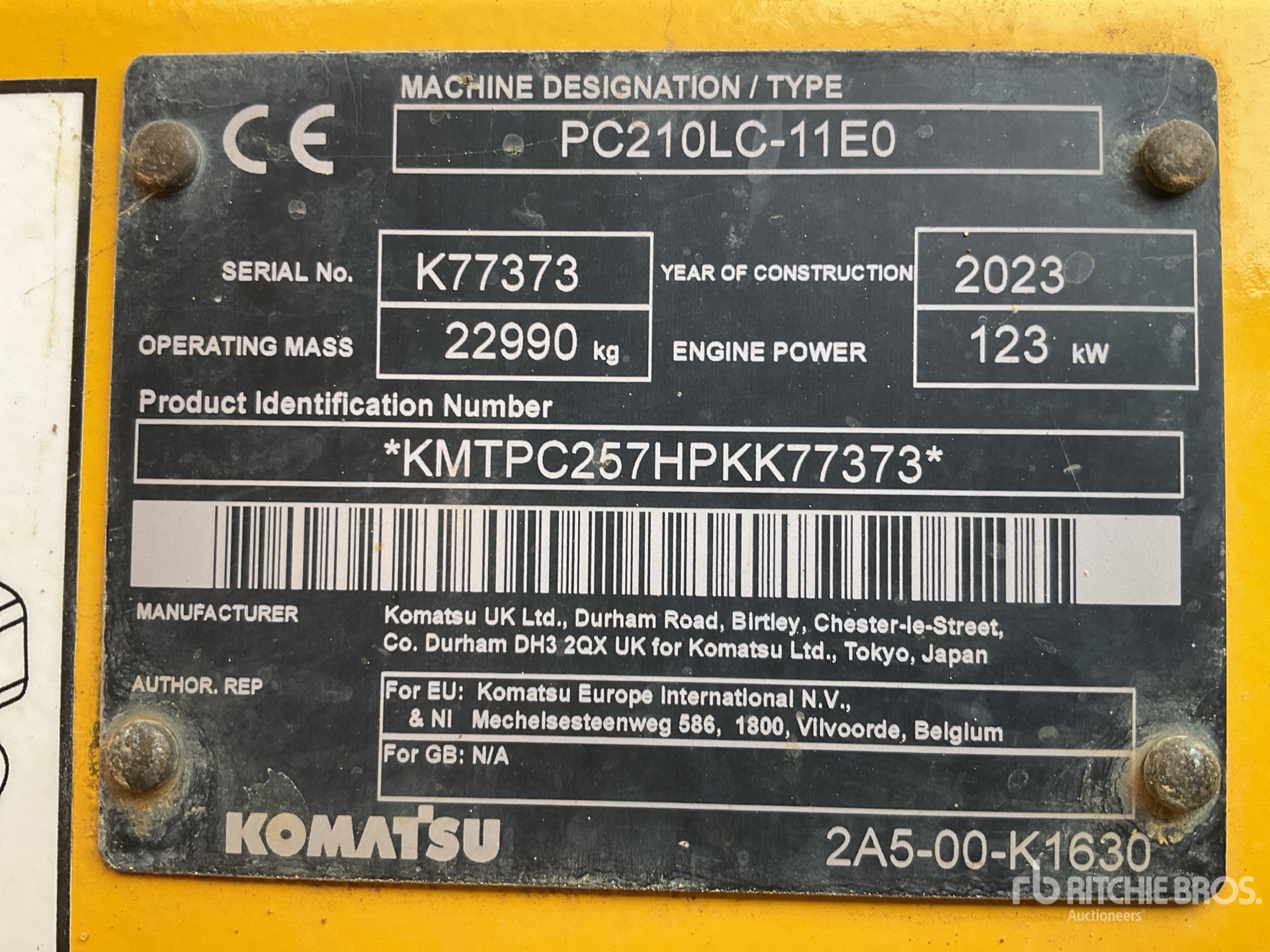 General Appearance with Serial Number / VIN