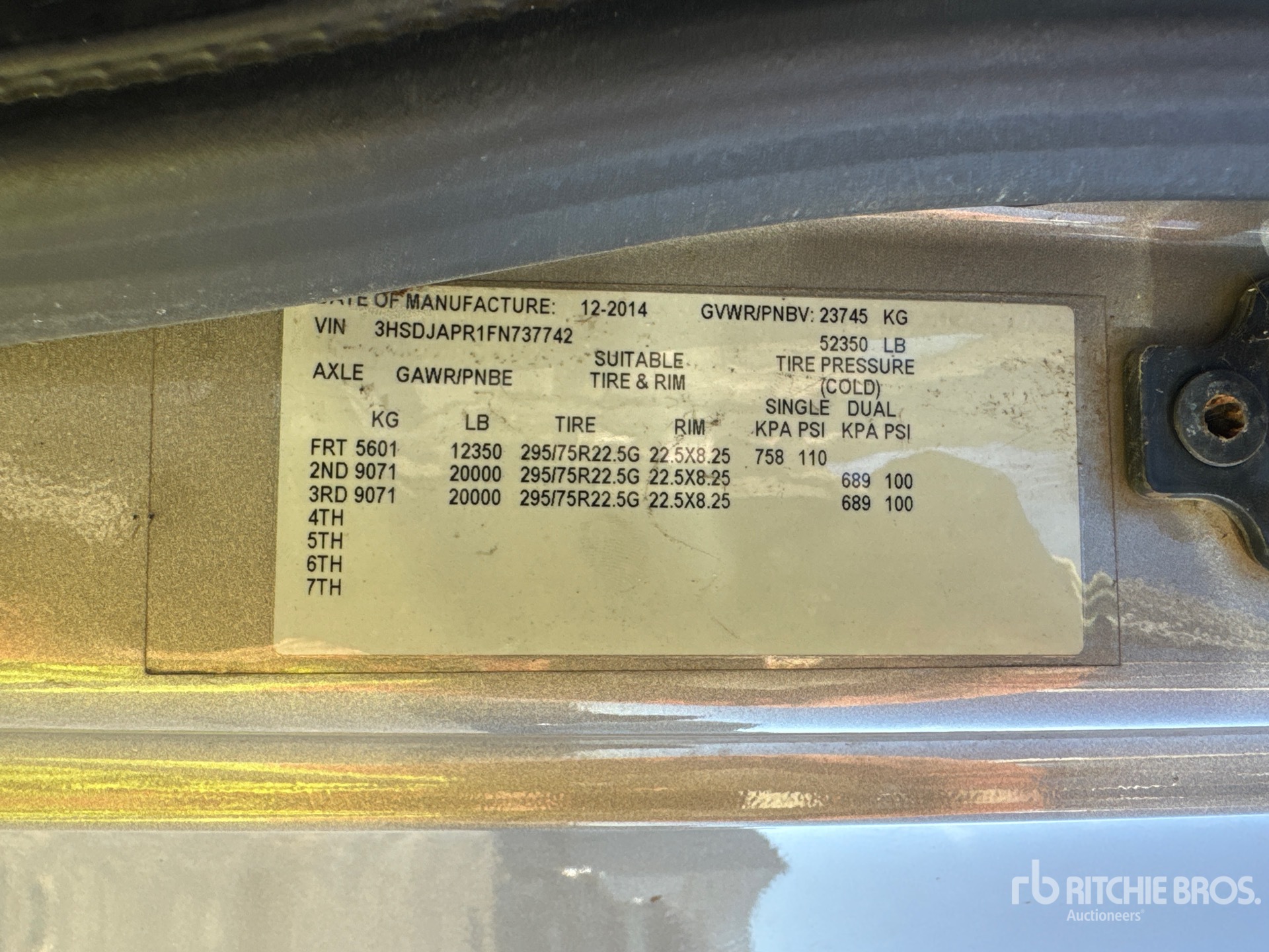 General Appearance with N.º de serie/VIN