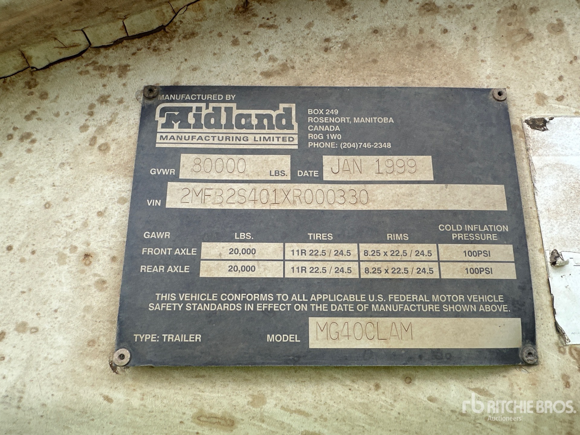 General Appearance with N.º de serie/VIN