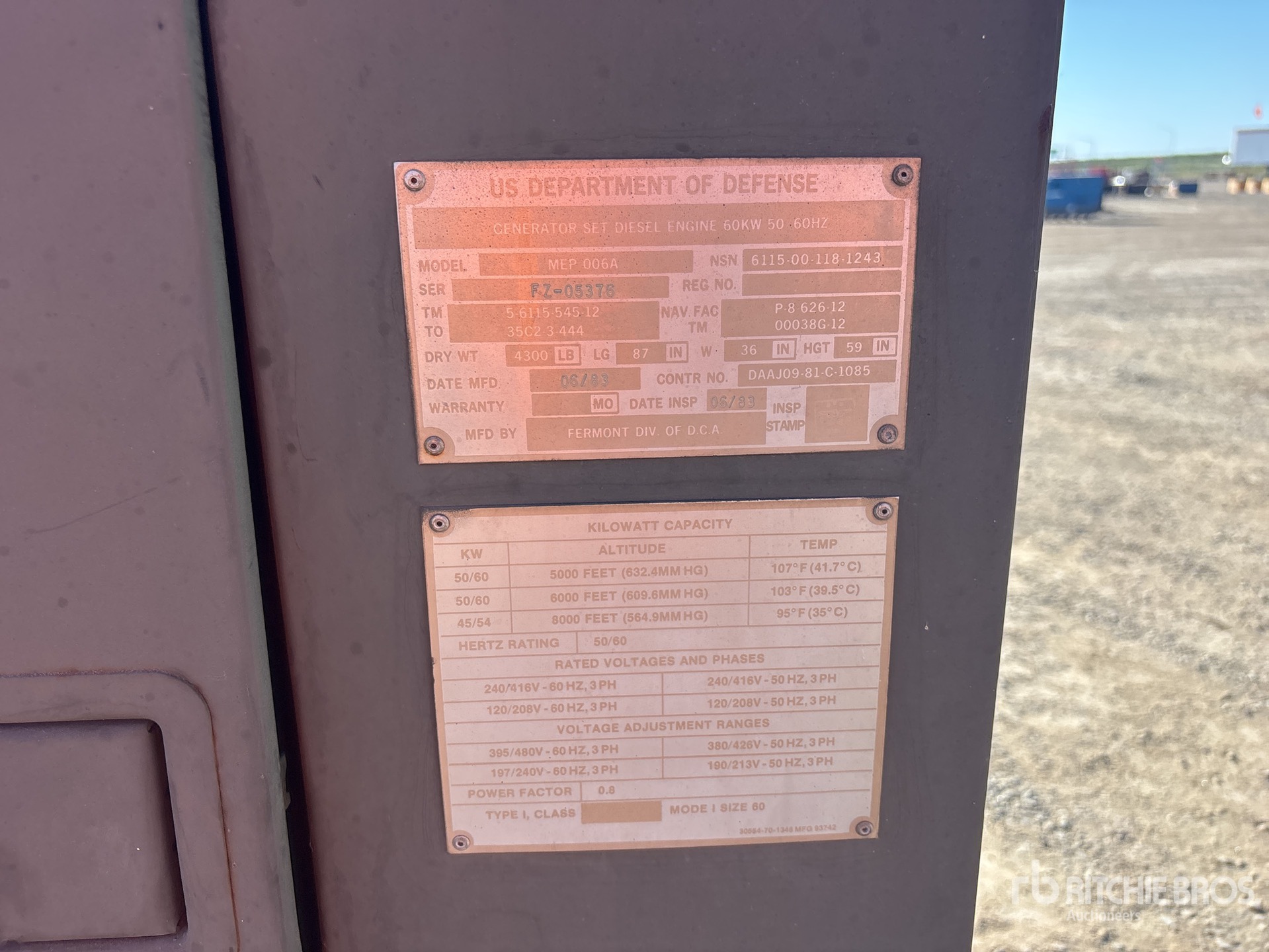 General Appearance with Serial Number / VIN