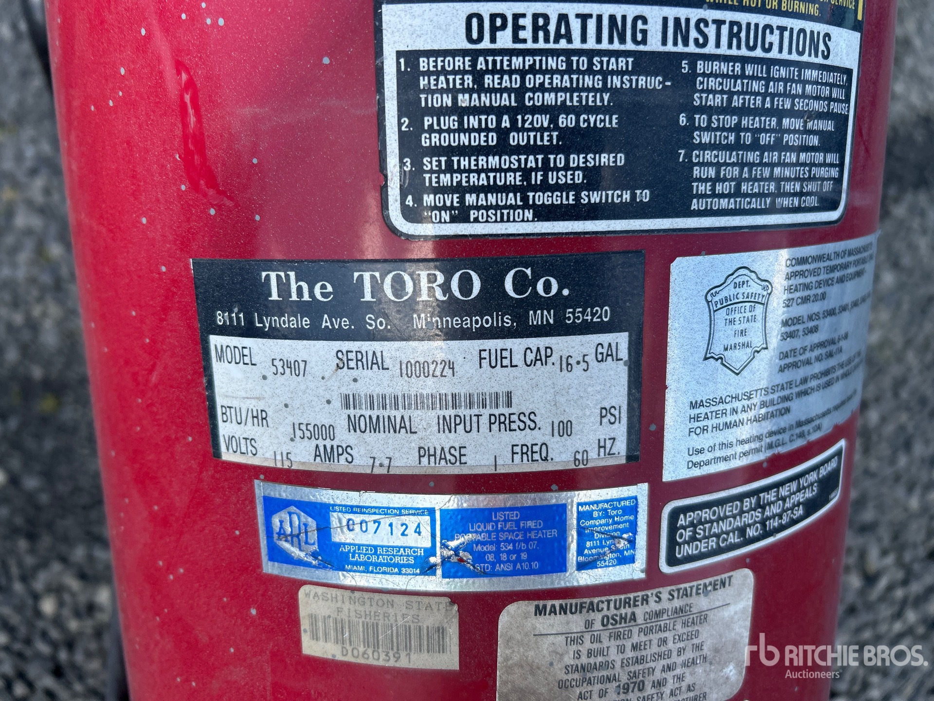 General Appearance with N.º de serie/VIN