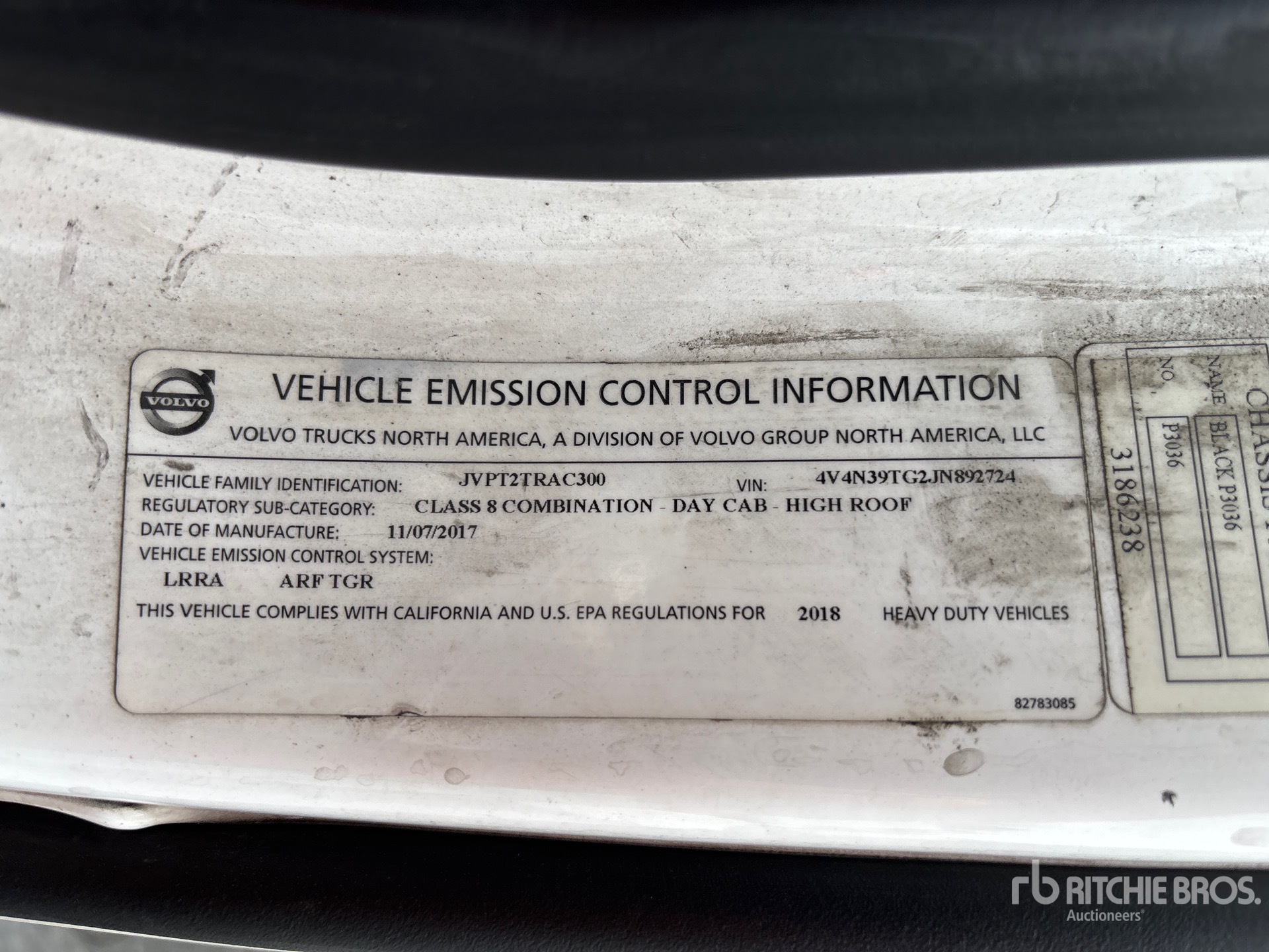 General Appearance with Serial Number / VIN