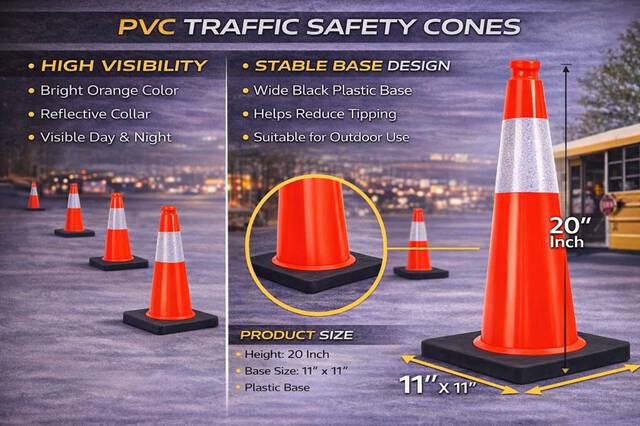 Chery Traffic Safety Cones - 20 Inch (50 pcs) Traffic Cones (Unused)