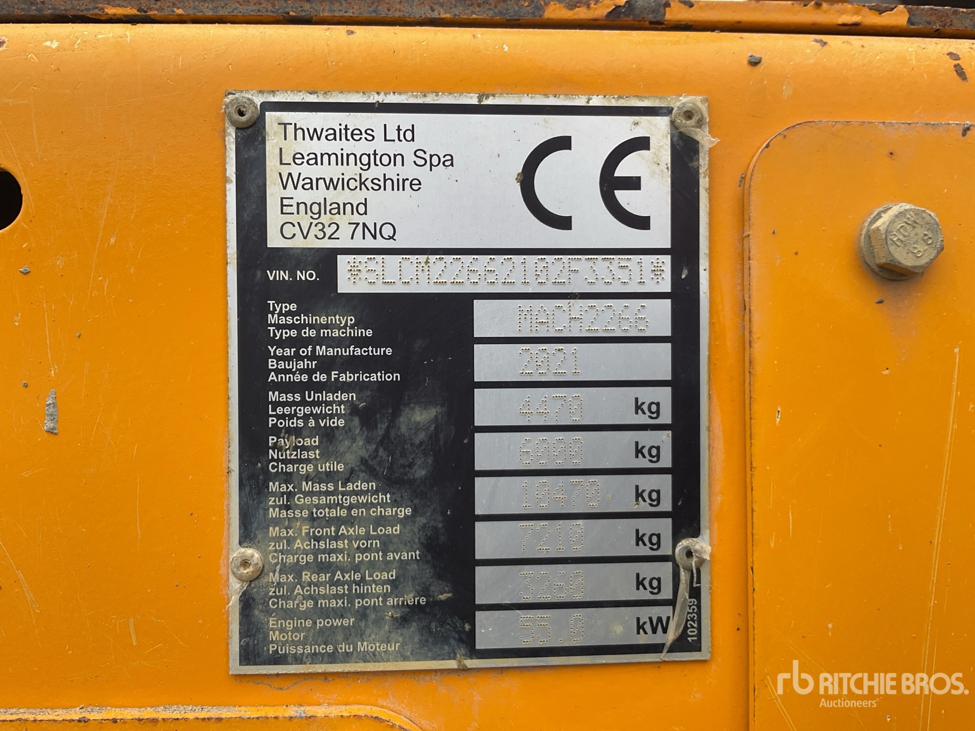 General Appearance with Serial Number / VIN