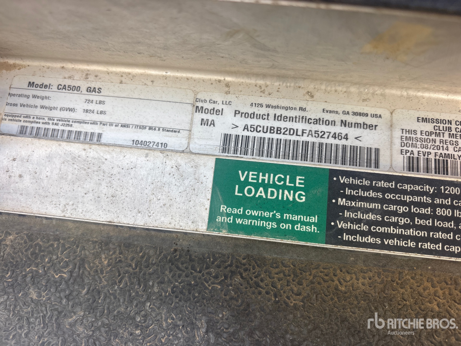 General Appearance with Serial Number / VIN