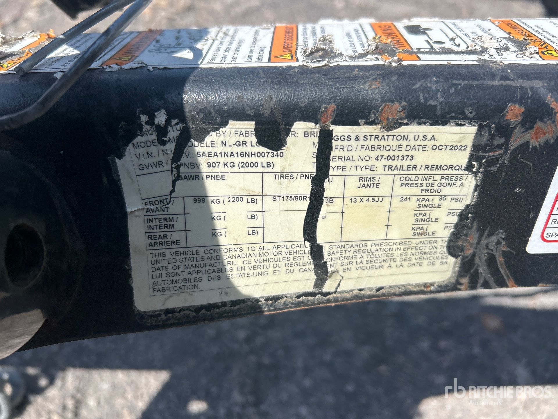 General Appearance with Serial Number / VIN