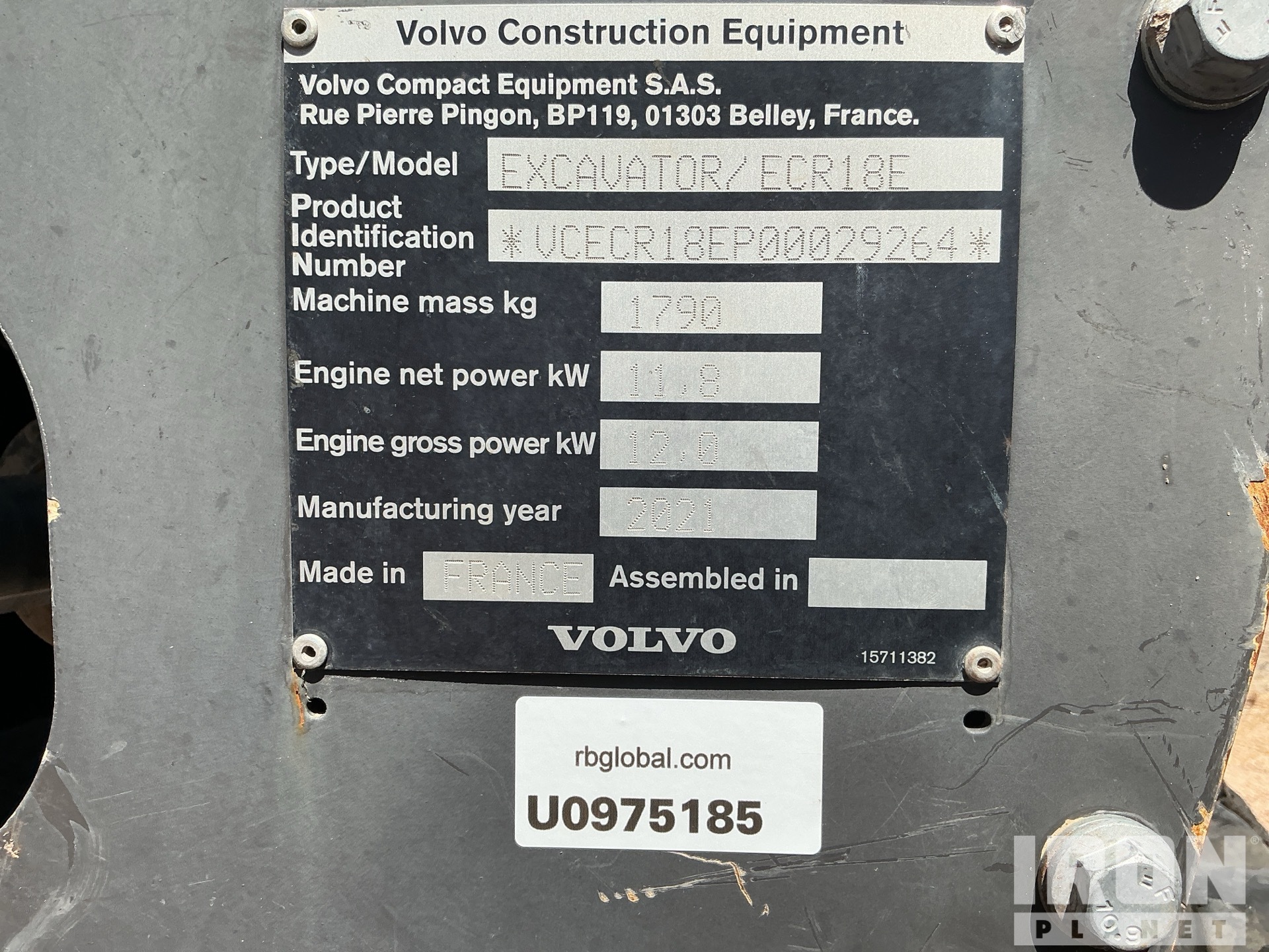 2021 Volvo ECR18E
