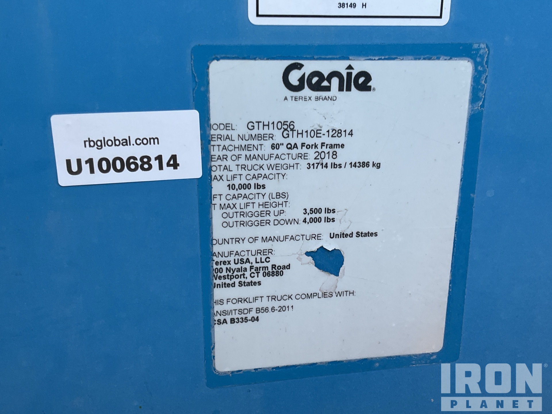 2018 Genie GTH-1056