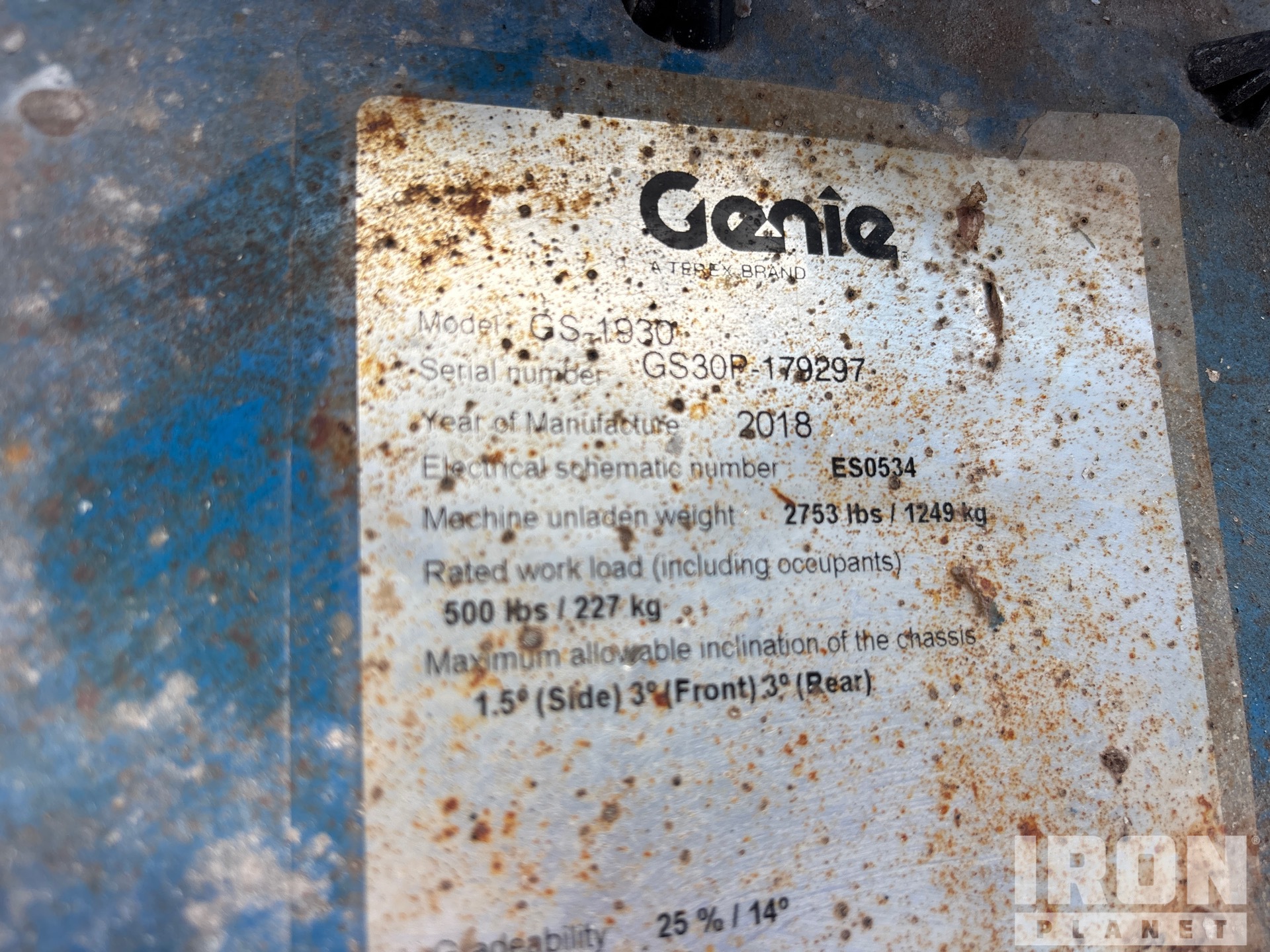 2018 Genie GS-1930