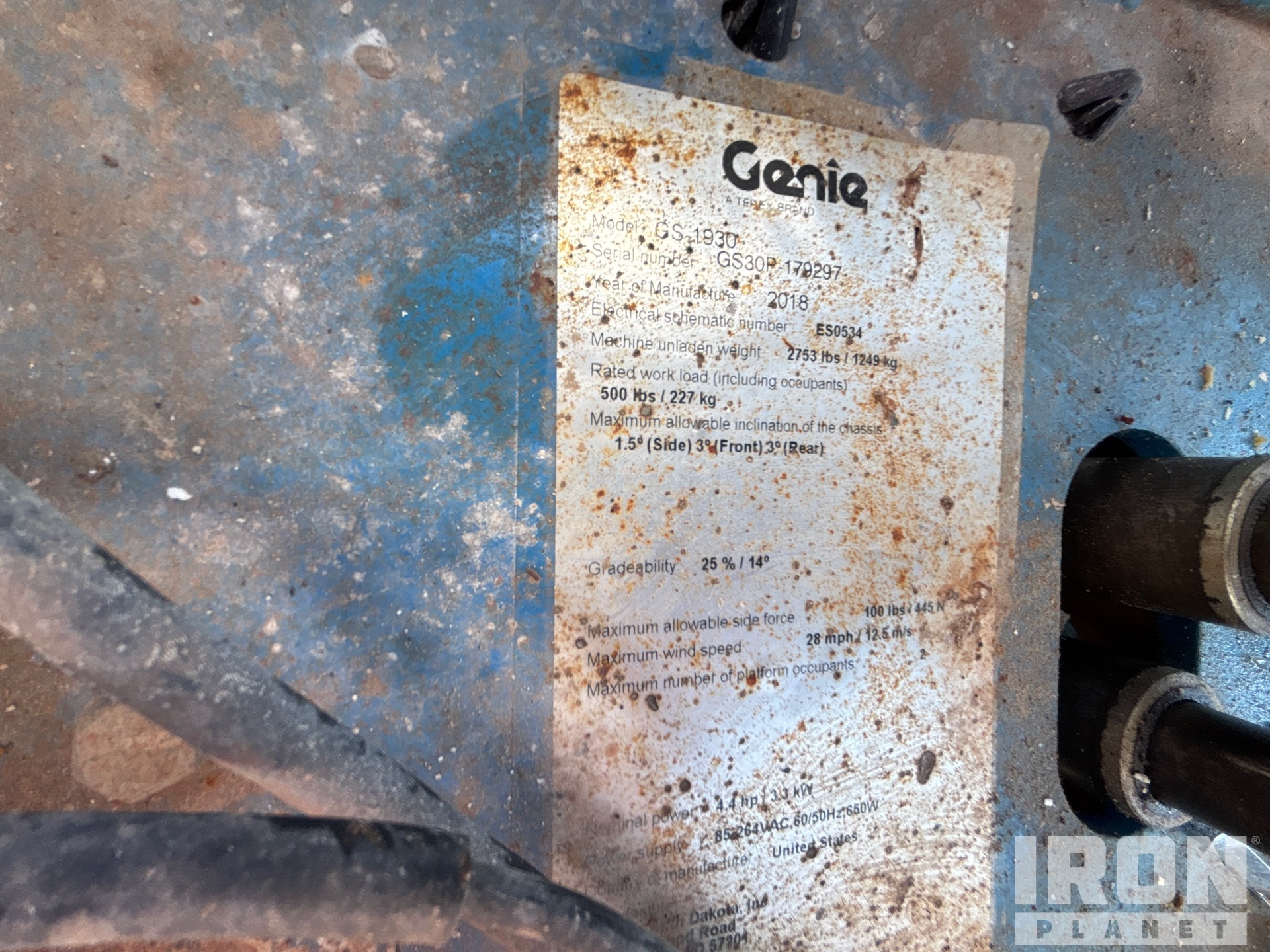 2018 Genie GS-1930