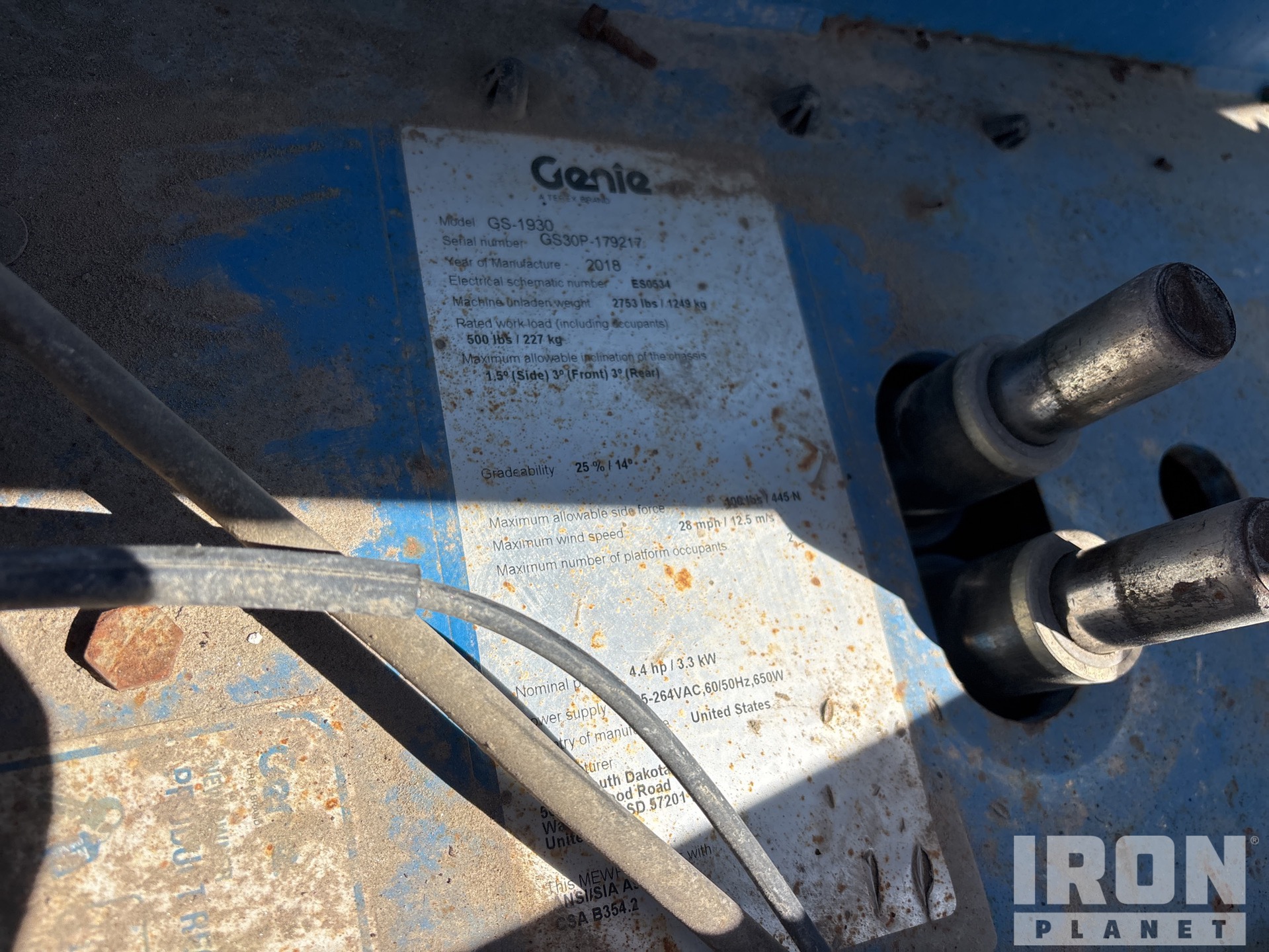 2018 Genie GS-1930