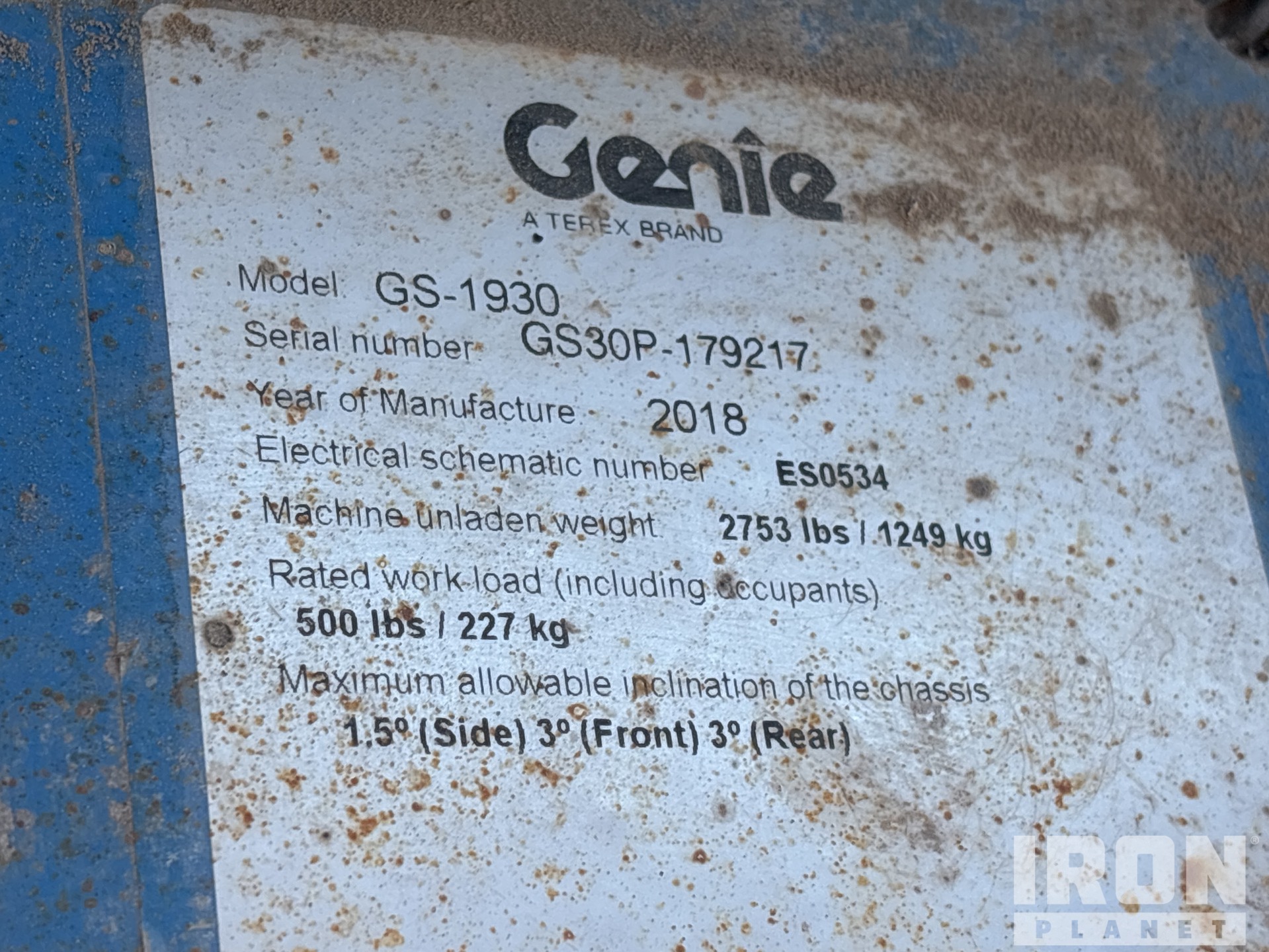 2018 Genie GS-1930