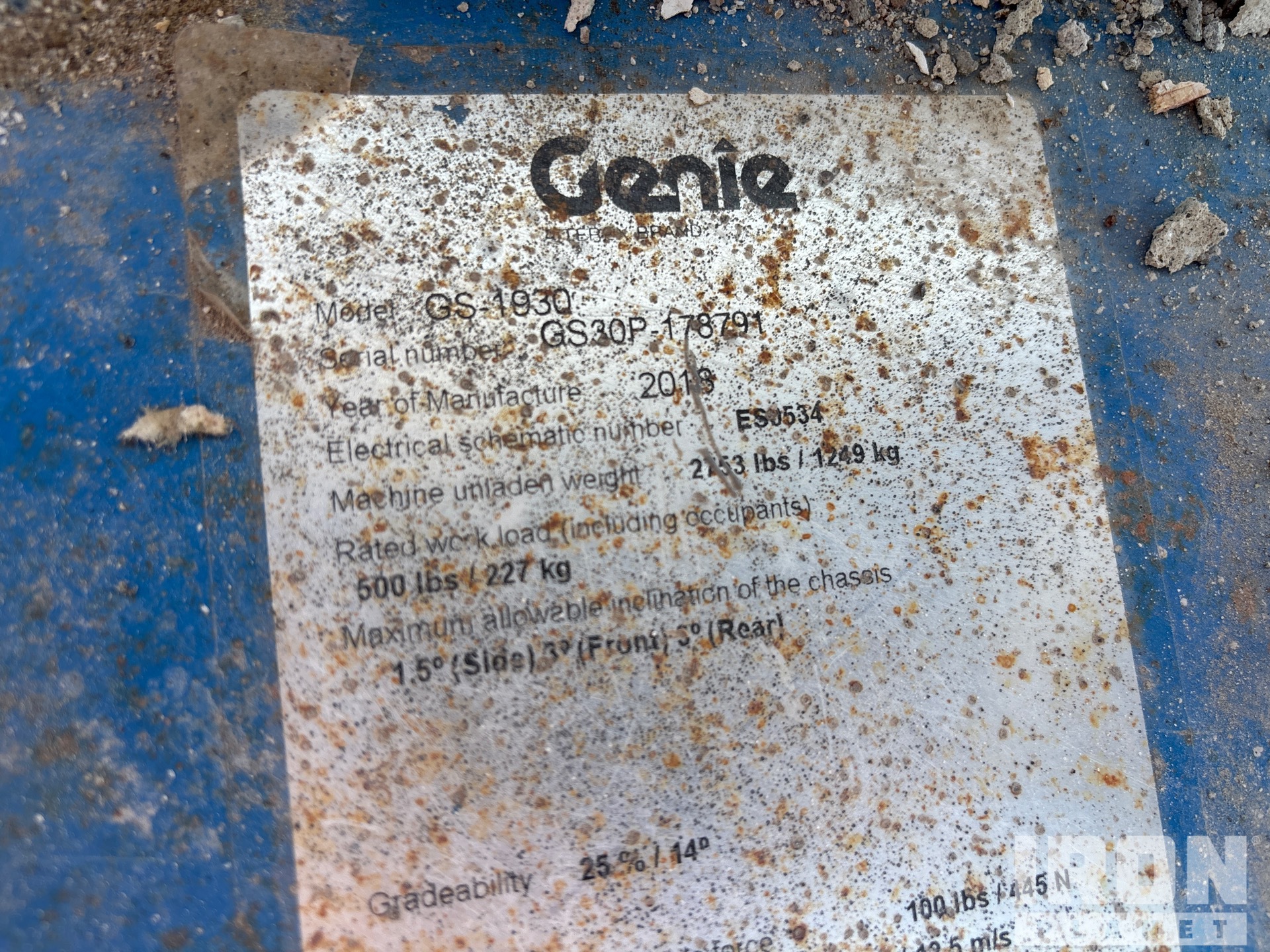 2018 Genie GS-1930