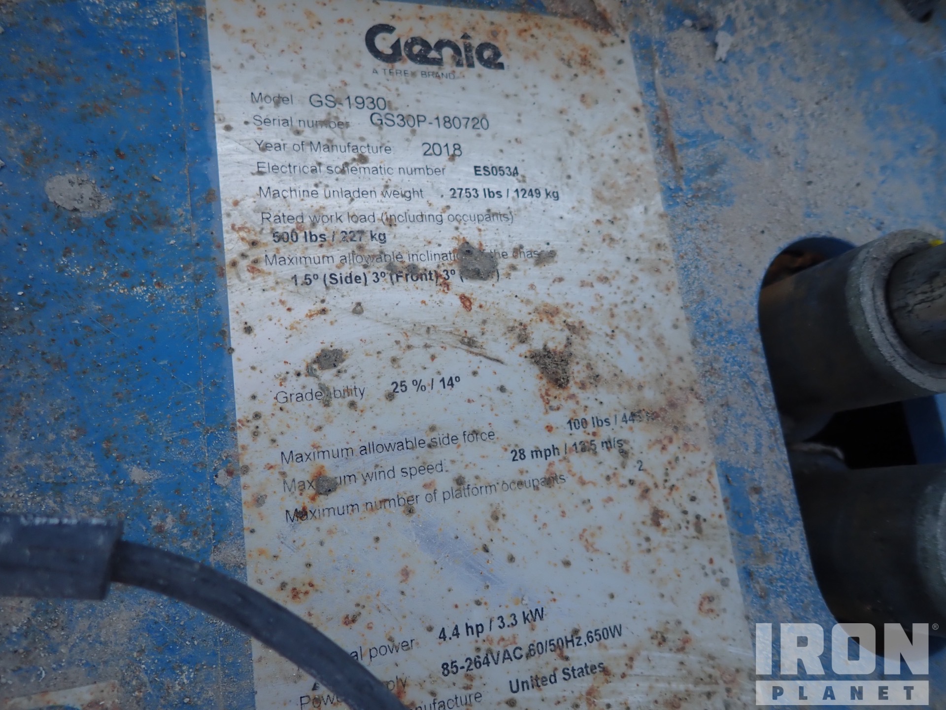 2018 Genie GS-1930