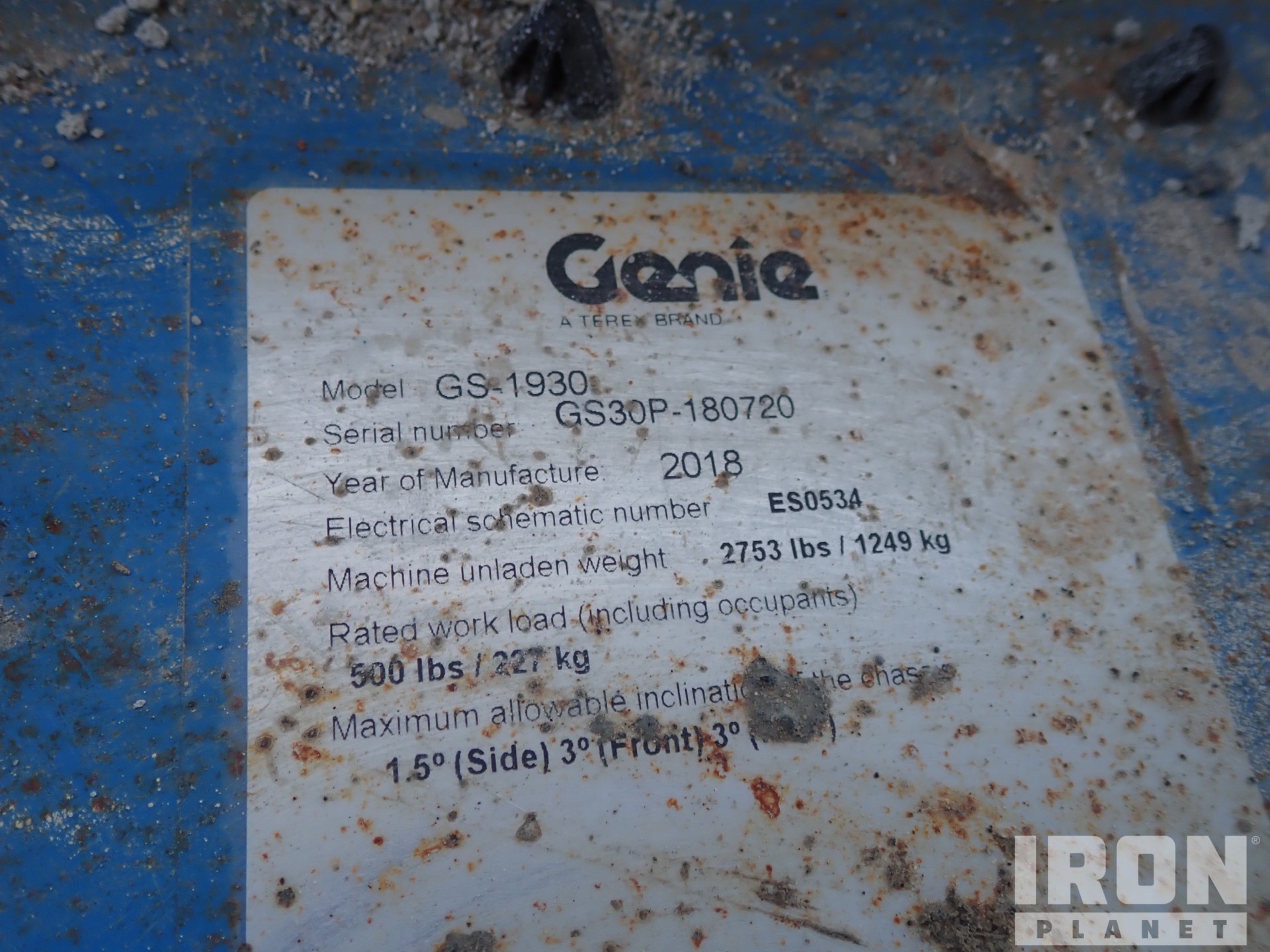 2018 Genie GS-1930