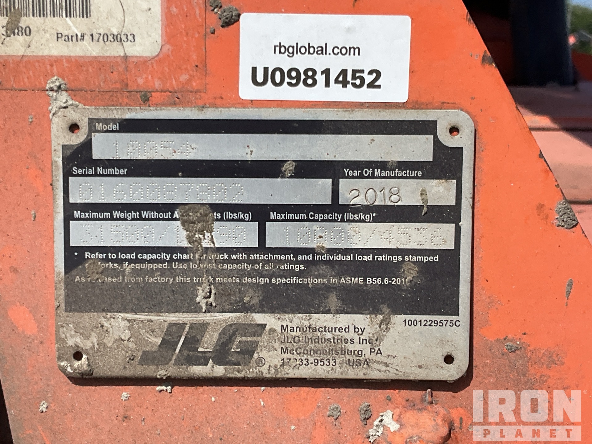 2018 JLG 10054