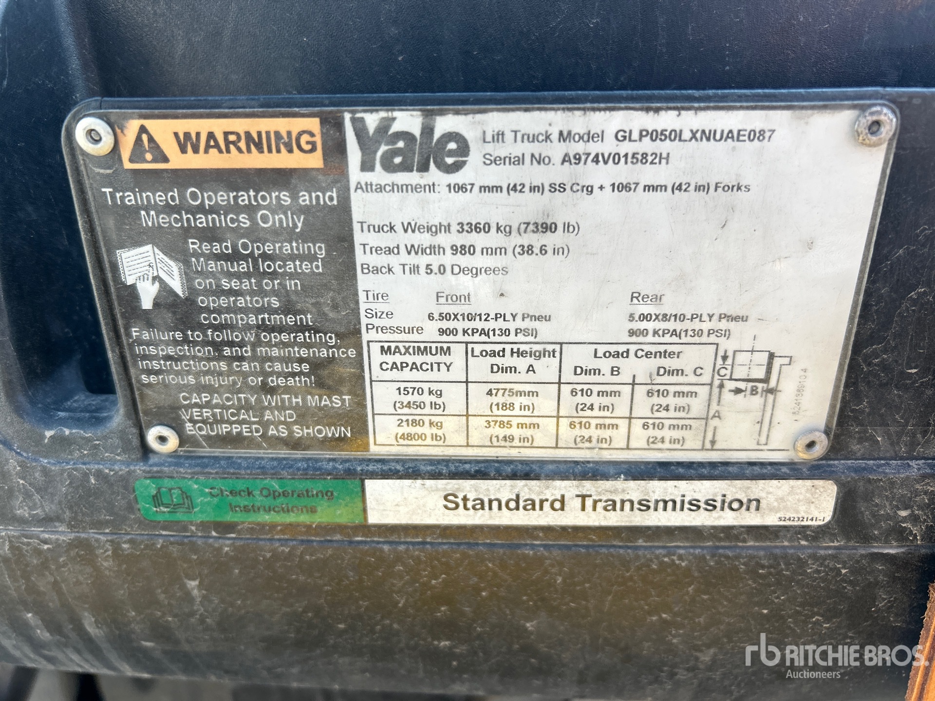 General Appearance with N.º de serie/VIN