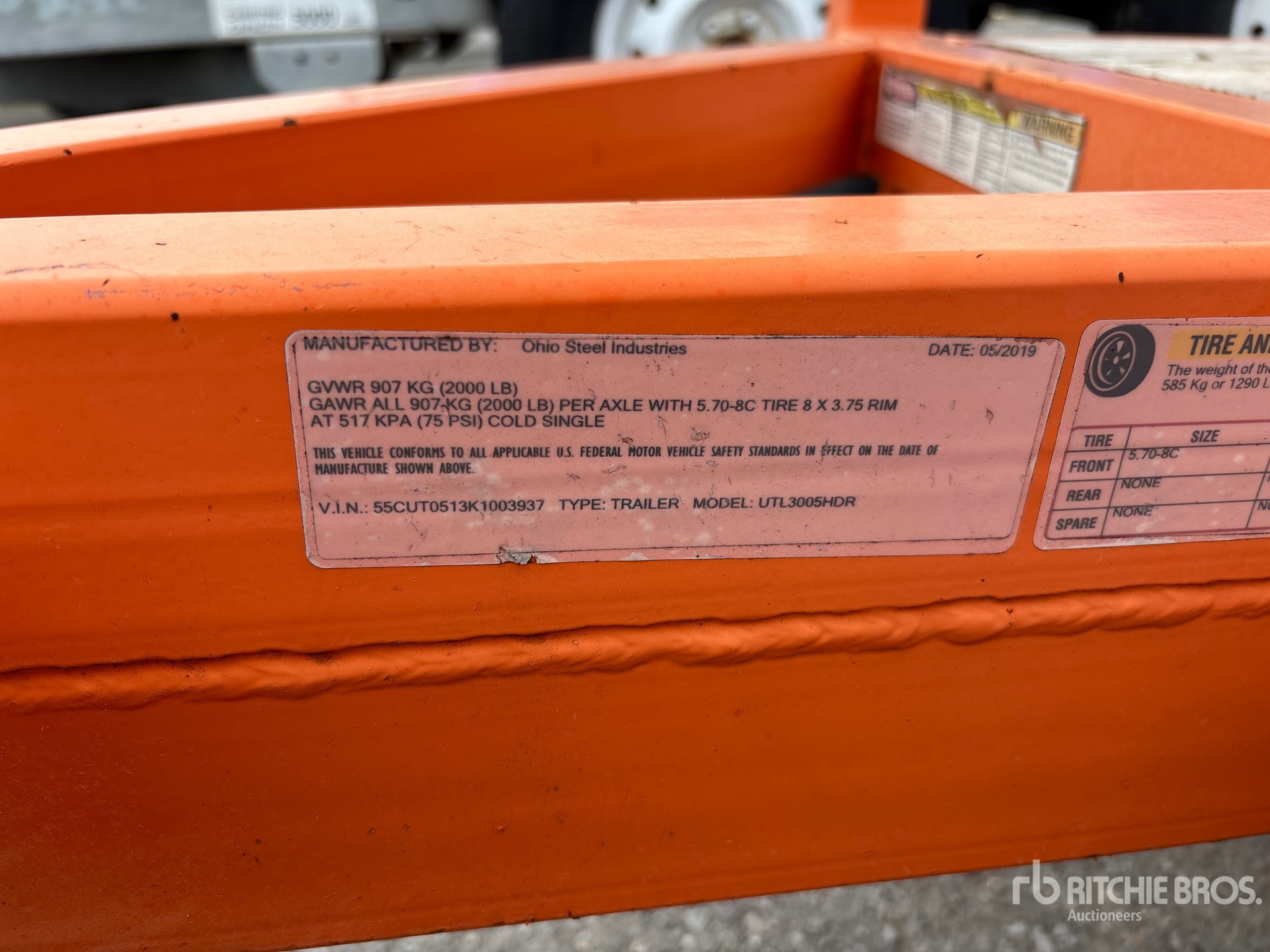 General Appearance with N.º de serie/VIN