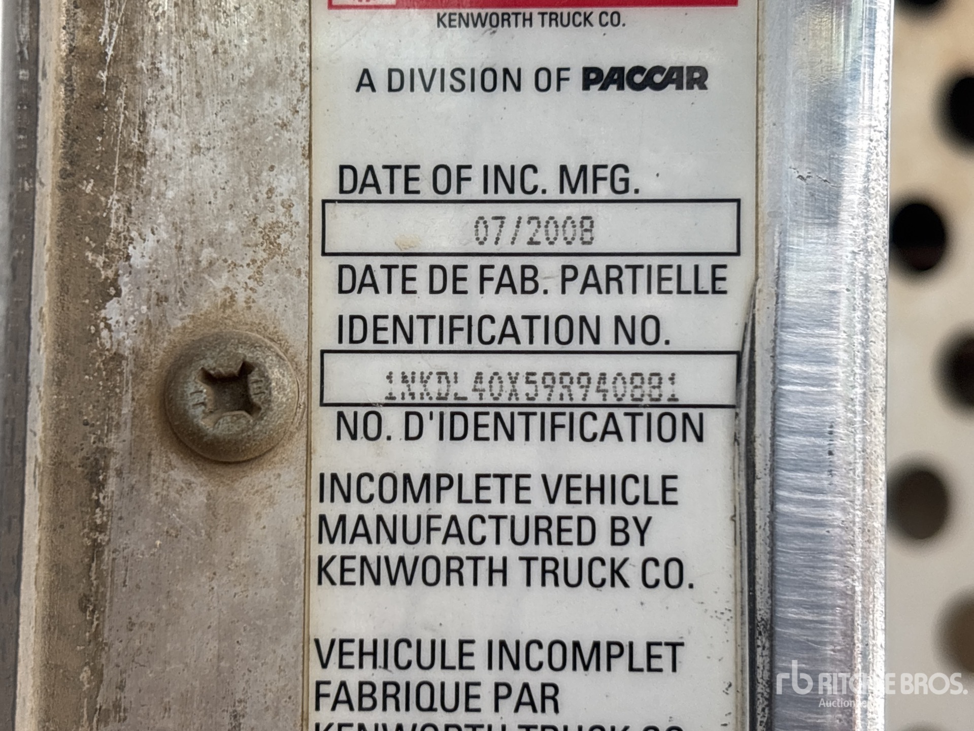 General Appearance with Numéro de série/Numéro d'identification du véhicule automobile