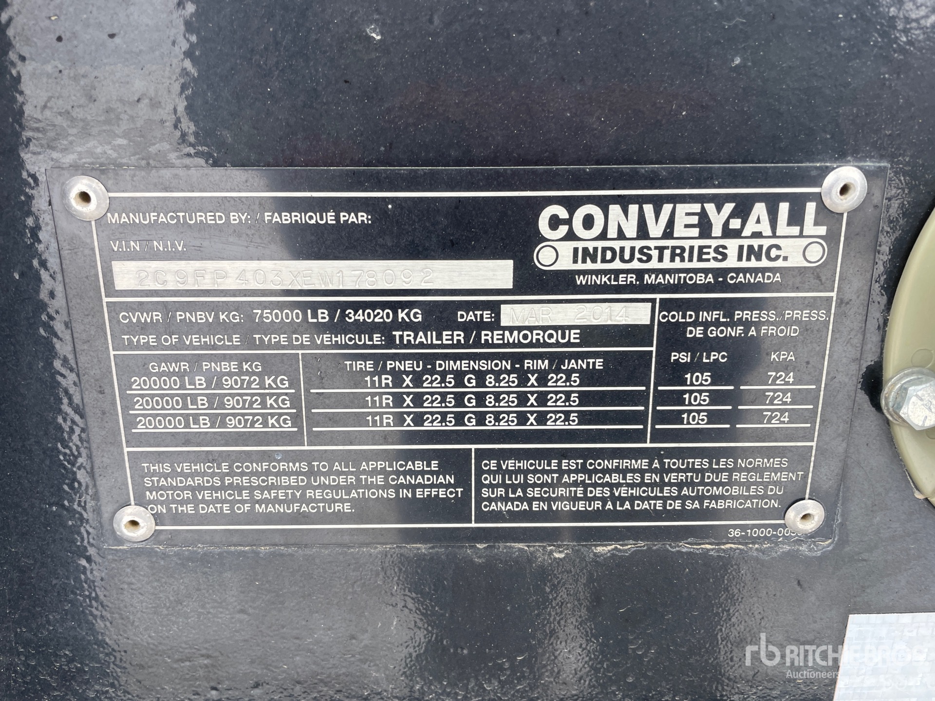 General Appearance with Serial Number / VIN