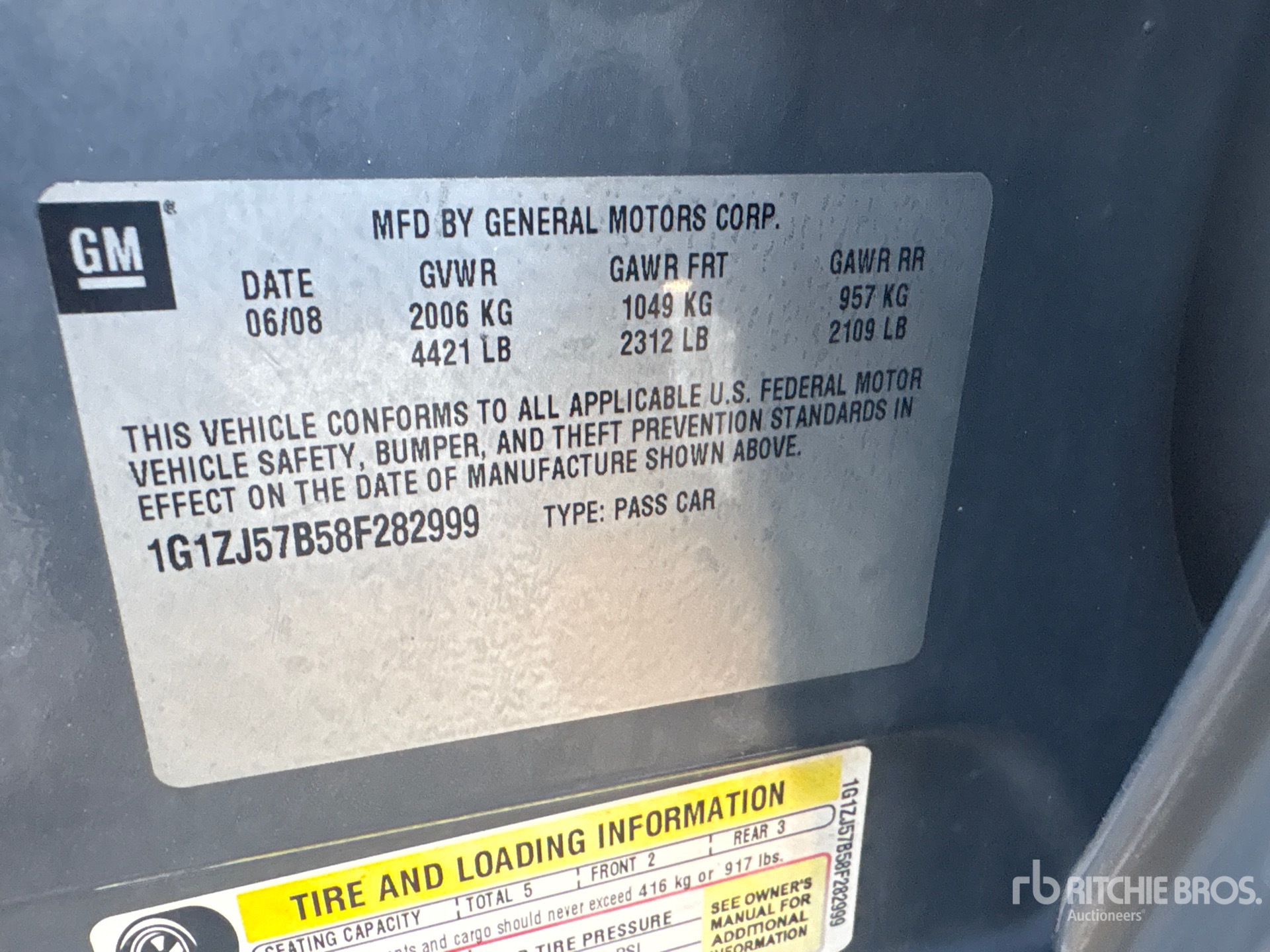 General Appearance with Serial Number / VIN