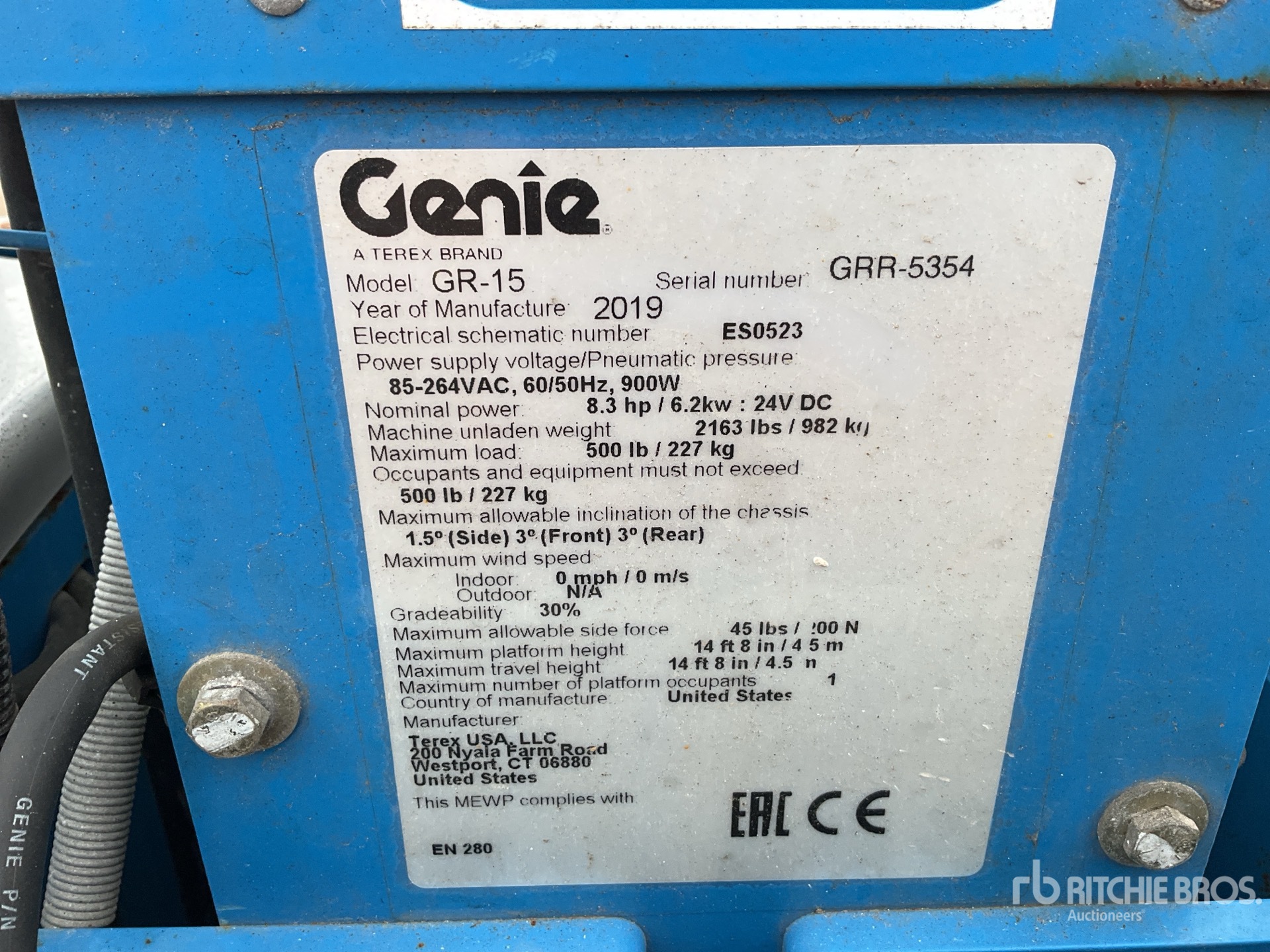 General Appearance with N.º de serie/VIN