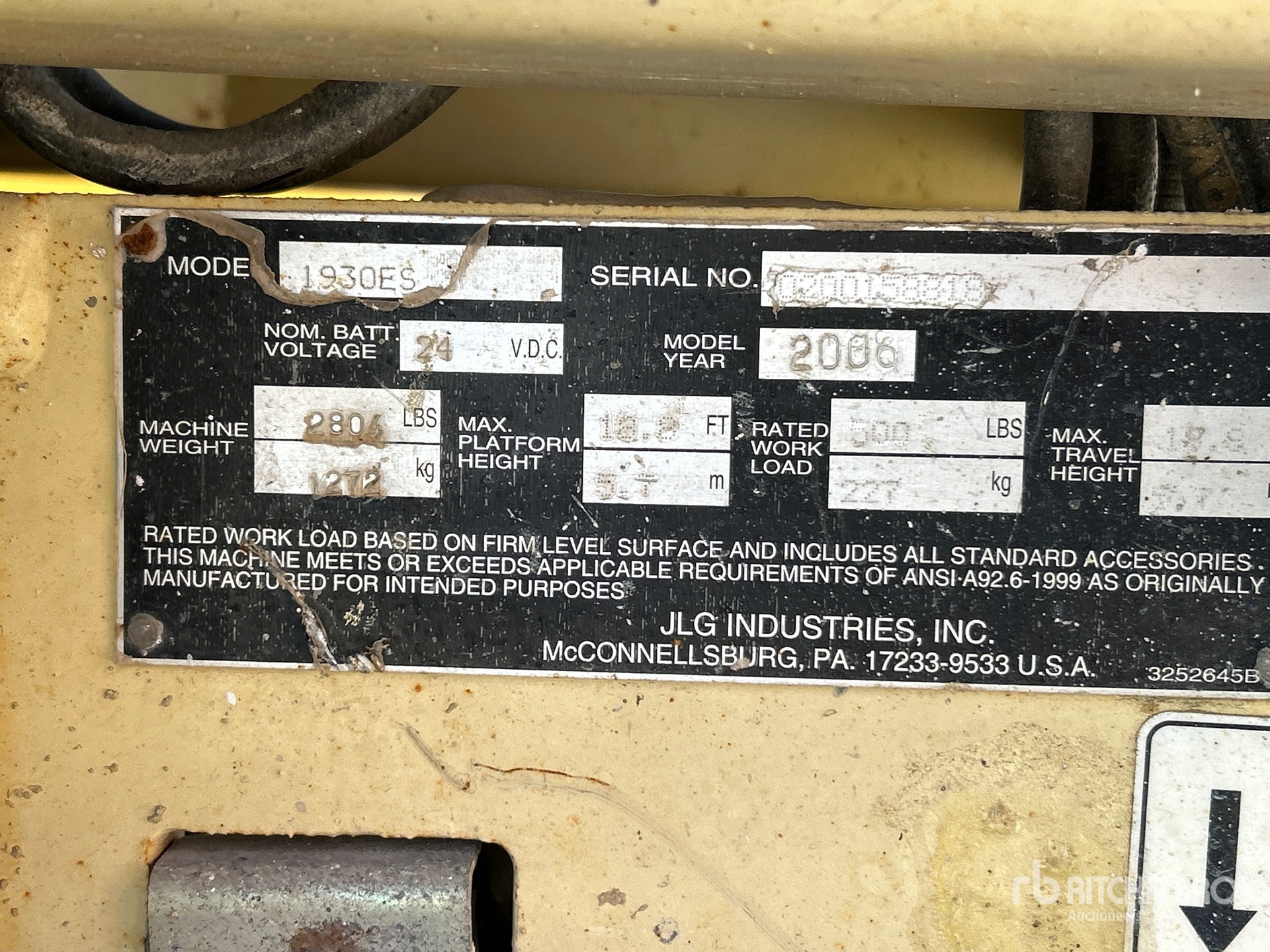 General Appearance with N.º de serie/VIN