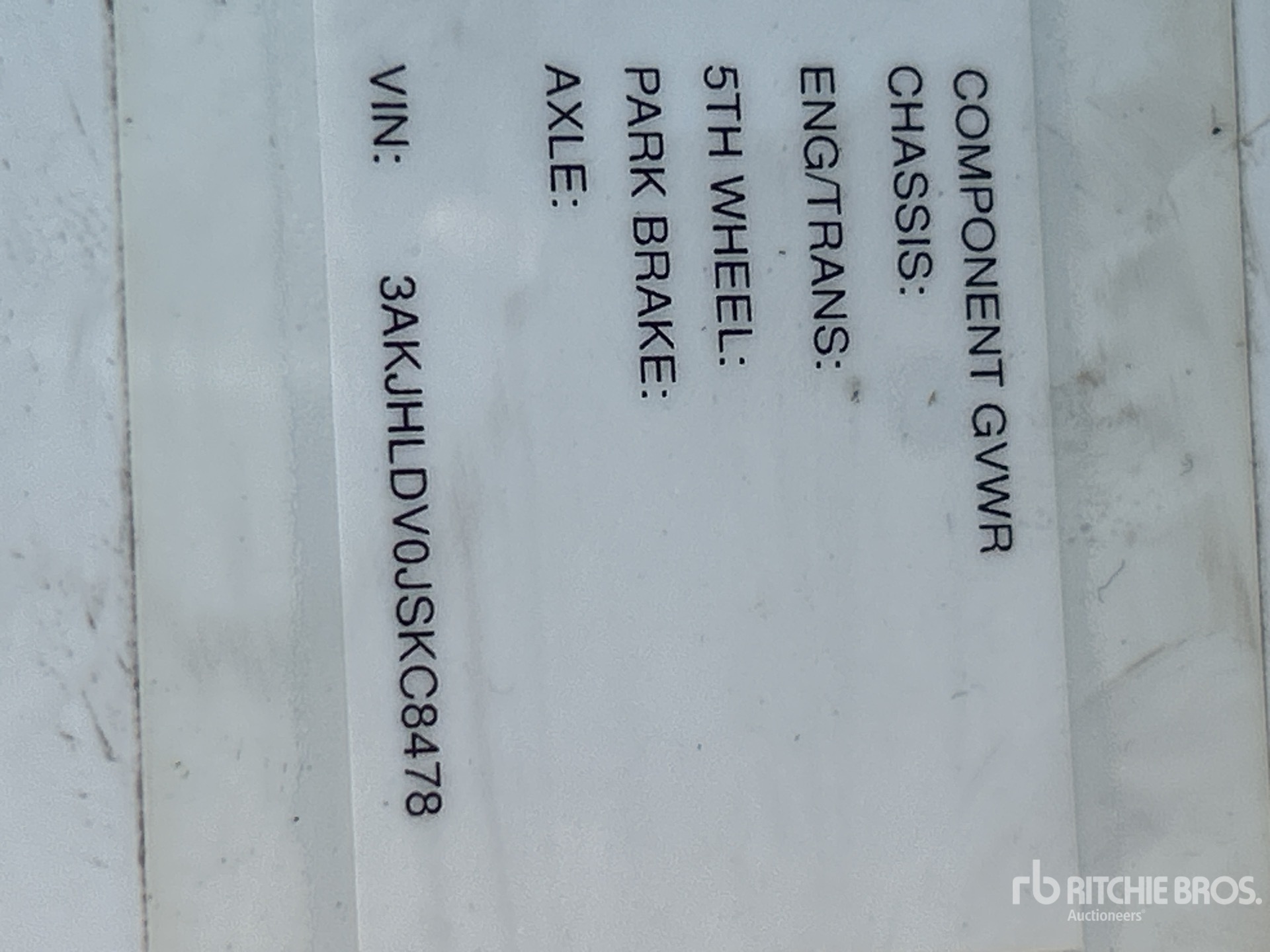 General Appearance with N.º de serie/VIN