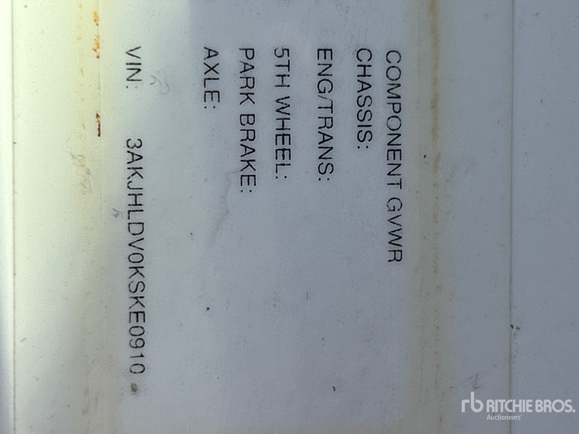 General Appearance with N.º de serie/VIN