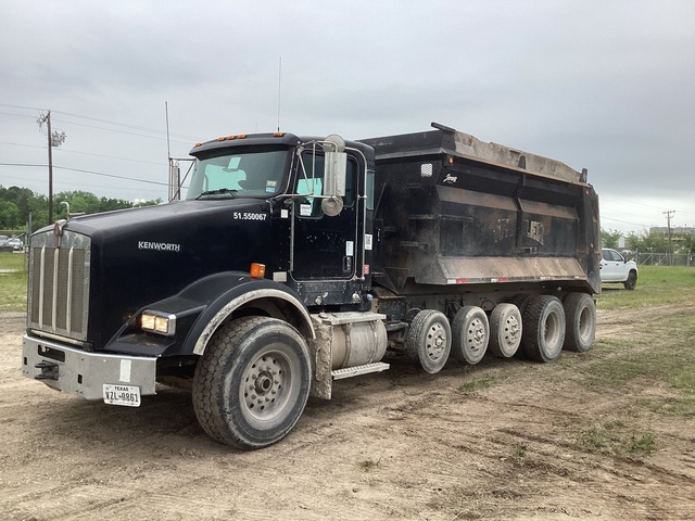 2012 Kenworth T800 12x4 Simple 16 Five Axle Dump Truck w/Rear Drop Down Axle