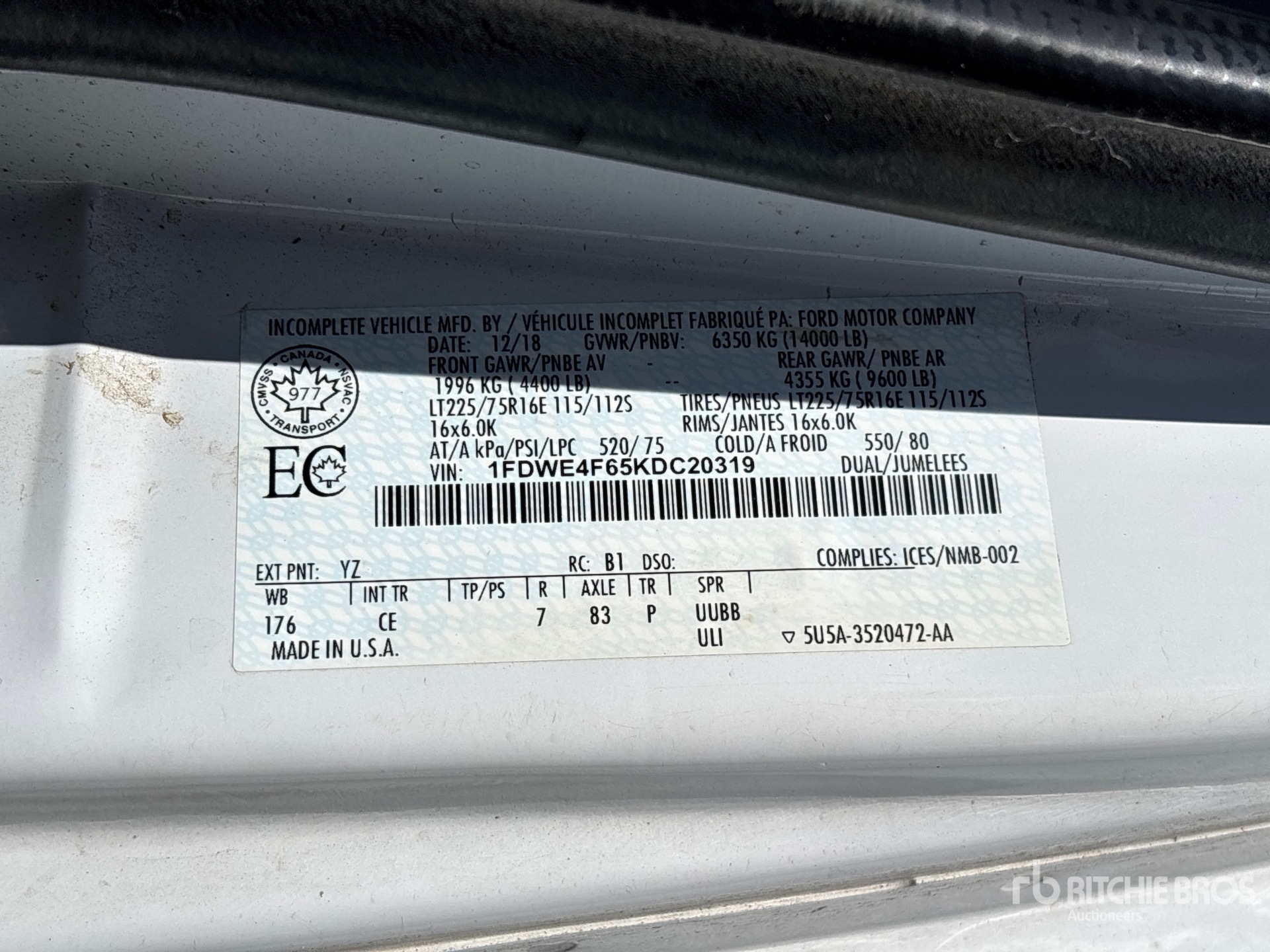 General Appearance with Second Serial Number/VIN Photo