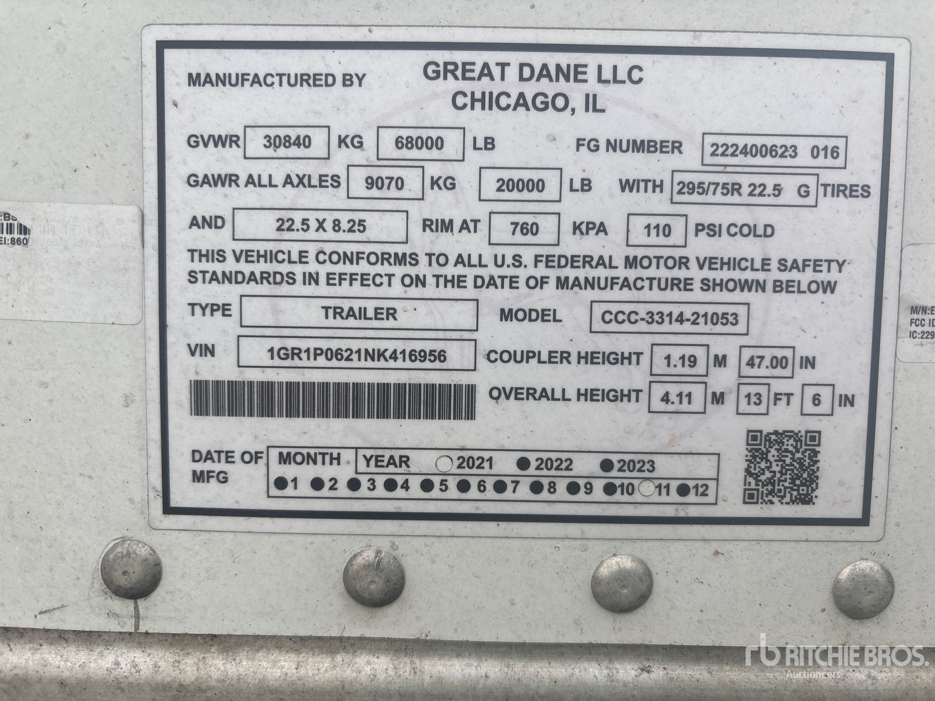 General Appearance with Serial Number / VIN