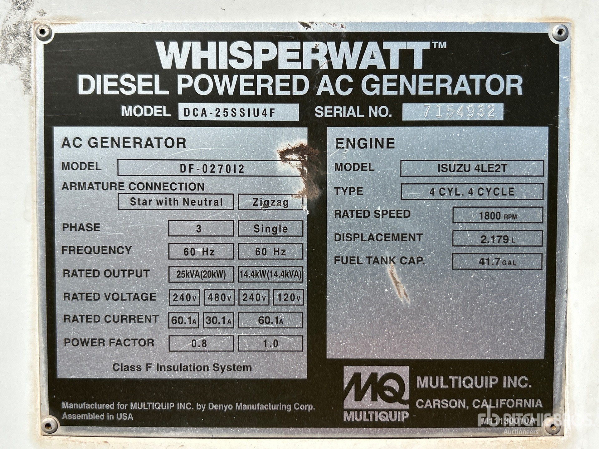 General Appearance with Numéro de série/Numéro d'identification du véhicule automobile