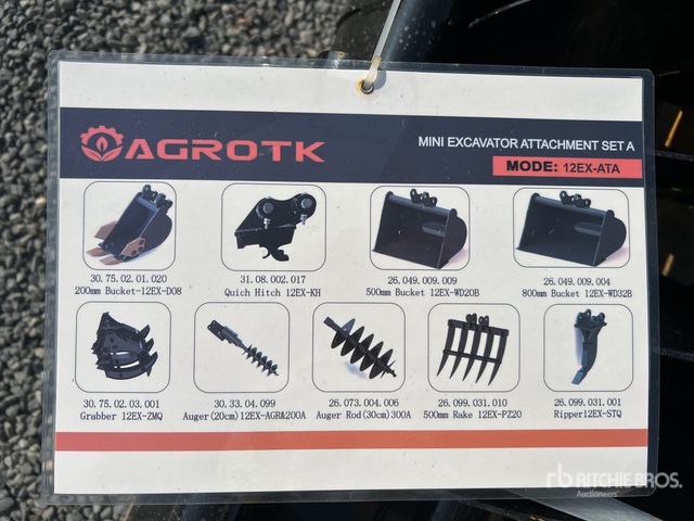 2026 AGT 12EX-ATA Misc. Excavator Attachment