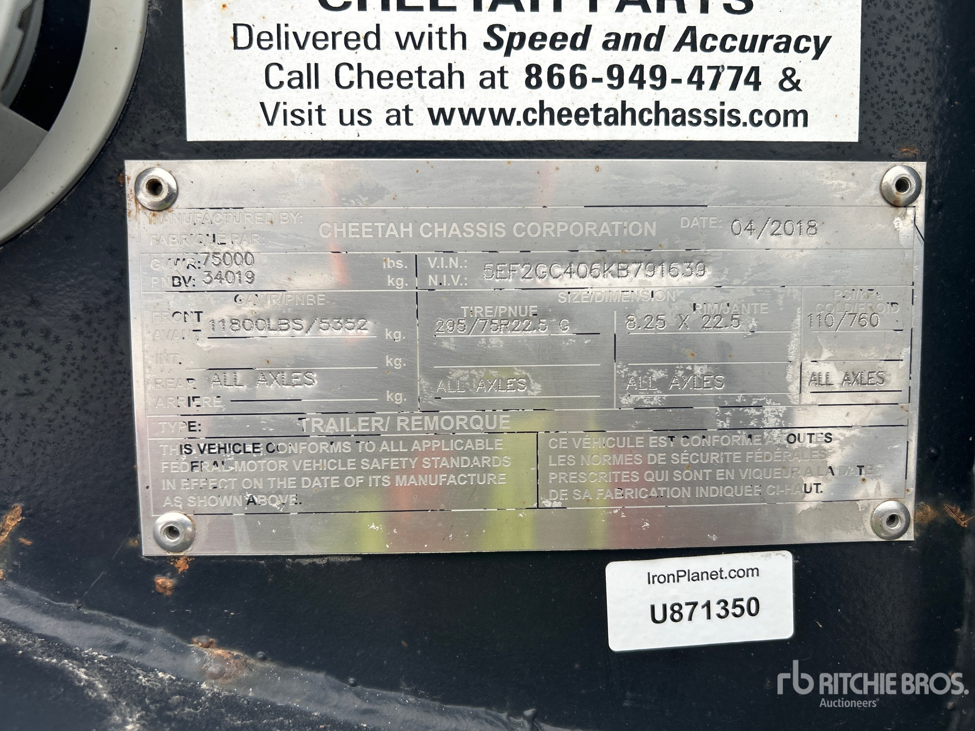 General Appearance with N.º de serie/VIN