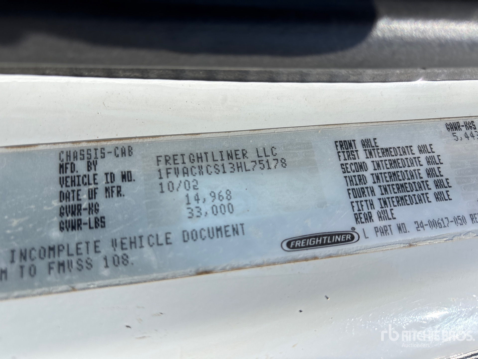 General Appearance with Numero seriale/numero d’identificazione del veicolo (VIN)