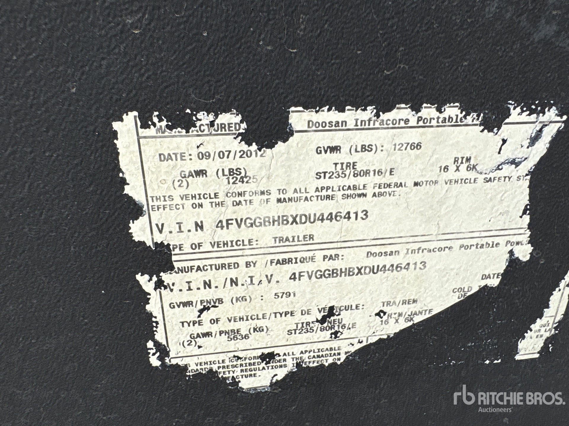 General Appearance with N.º de serie/VIN